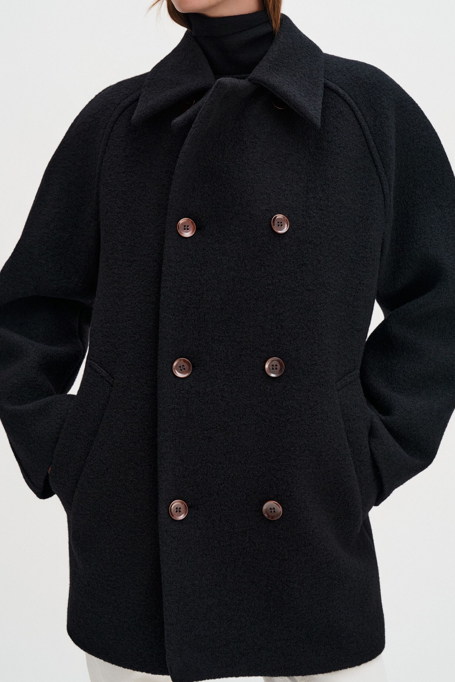 Boiled Wool Peacoat