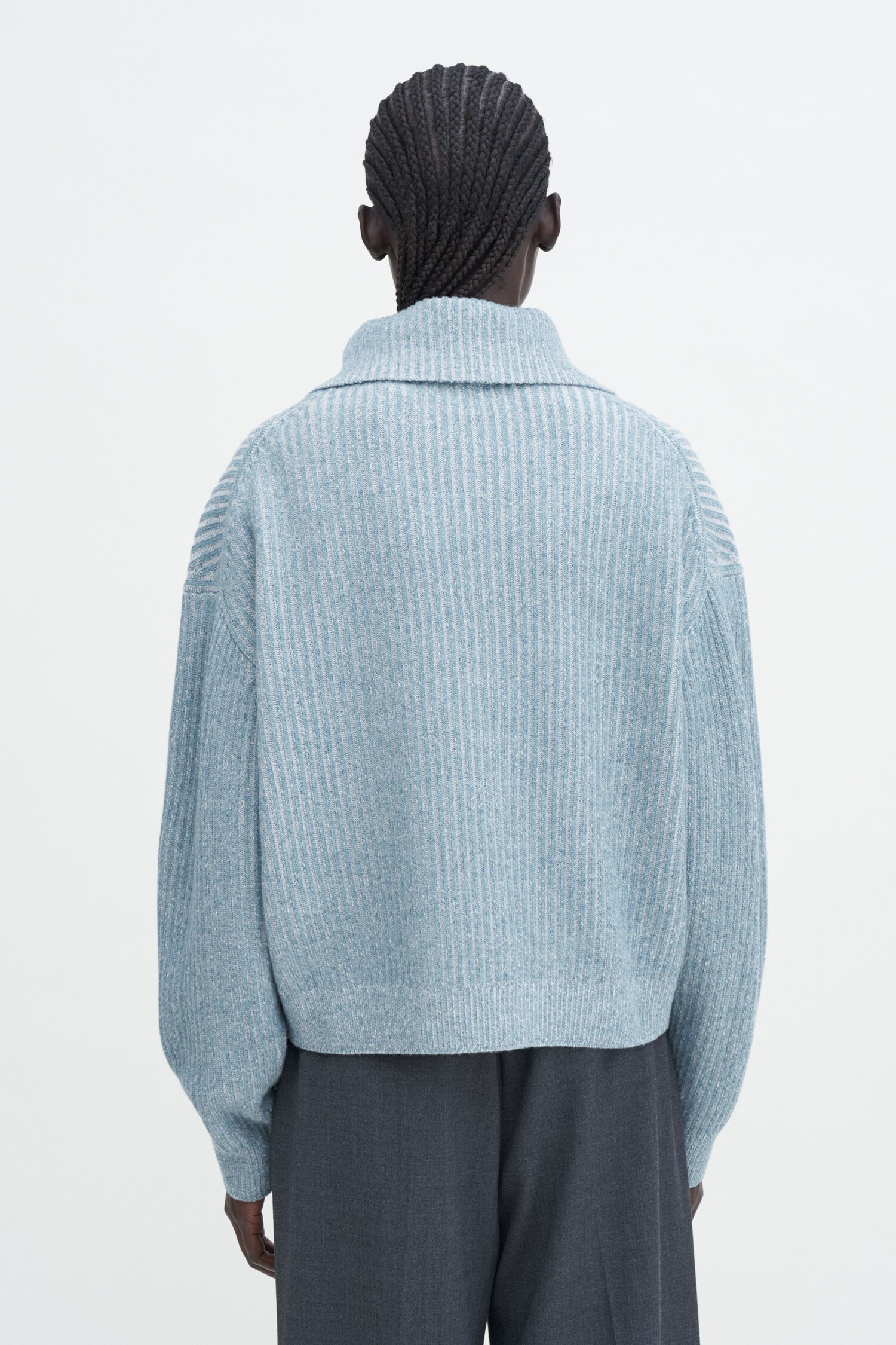 Ribbed Collar Sweater