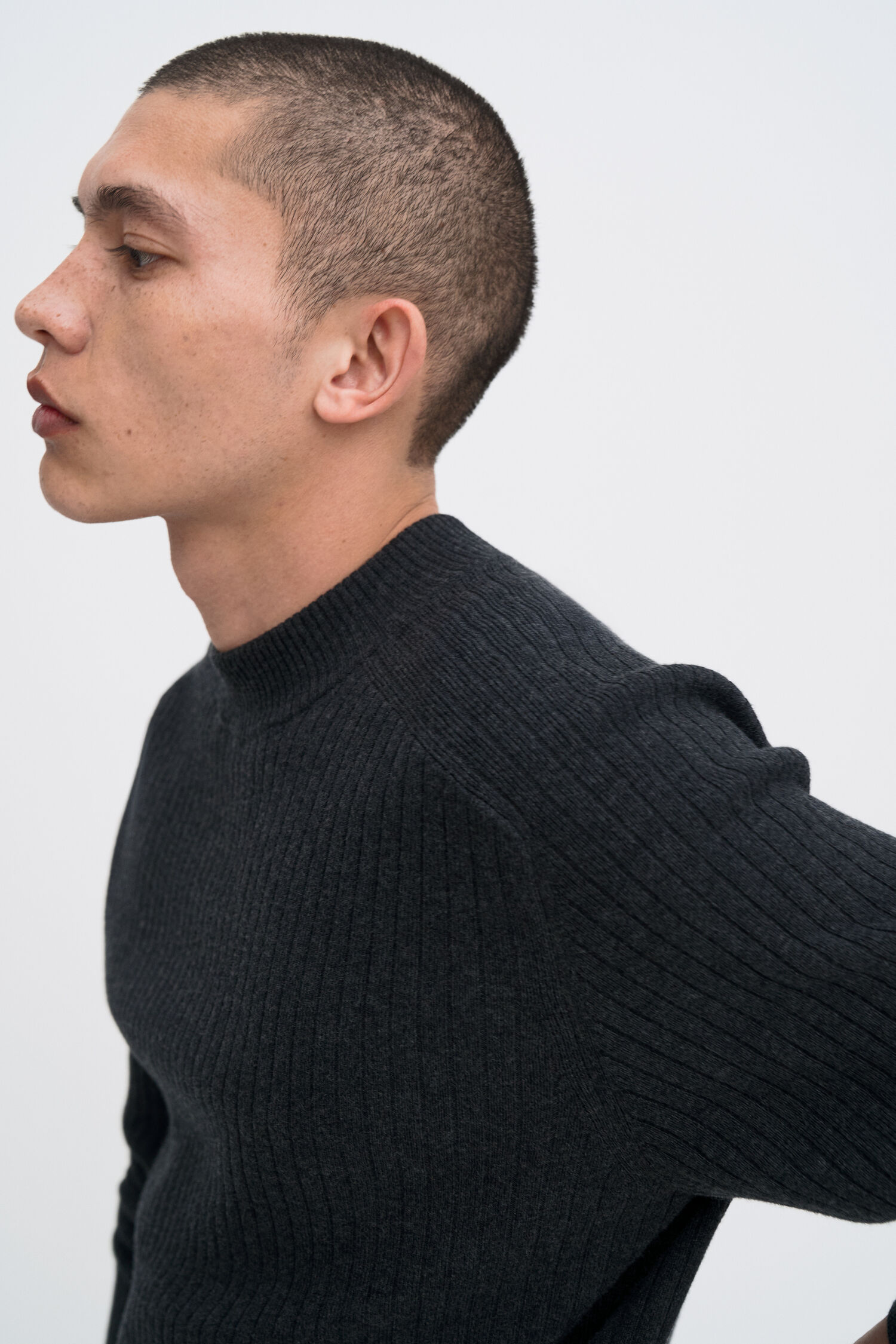 Cotton Merino Mock Neck