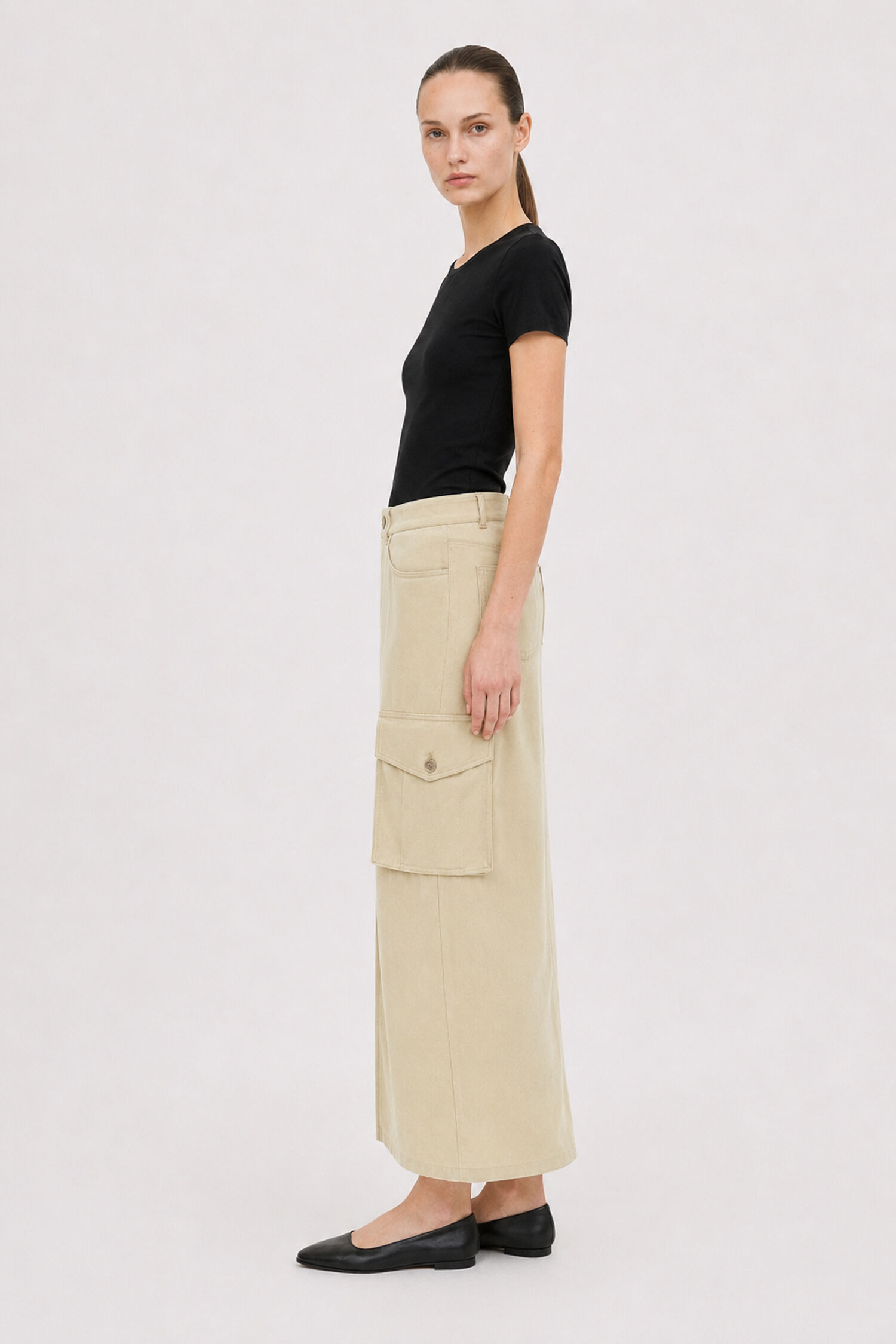 Re:Sourced Crepe Cargo Skirt