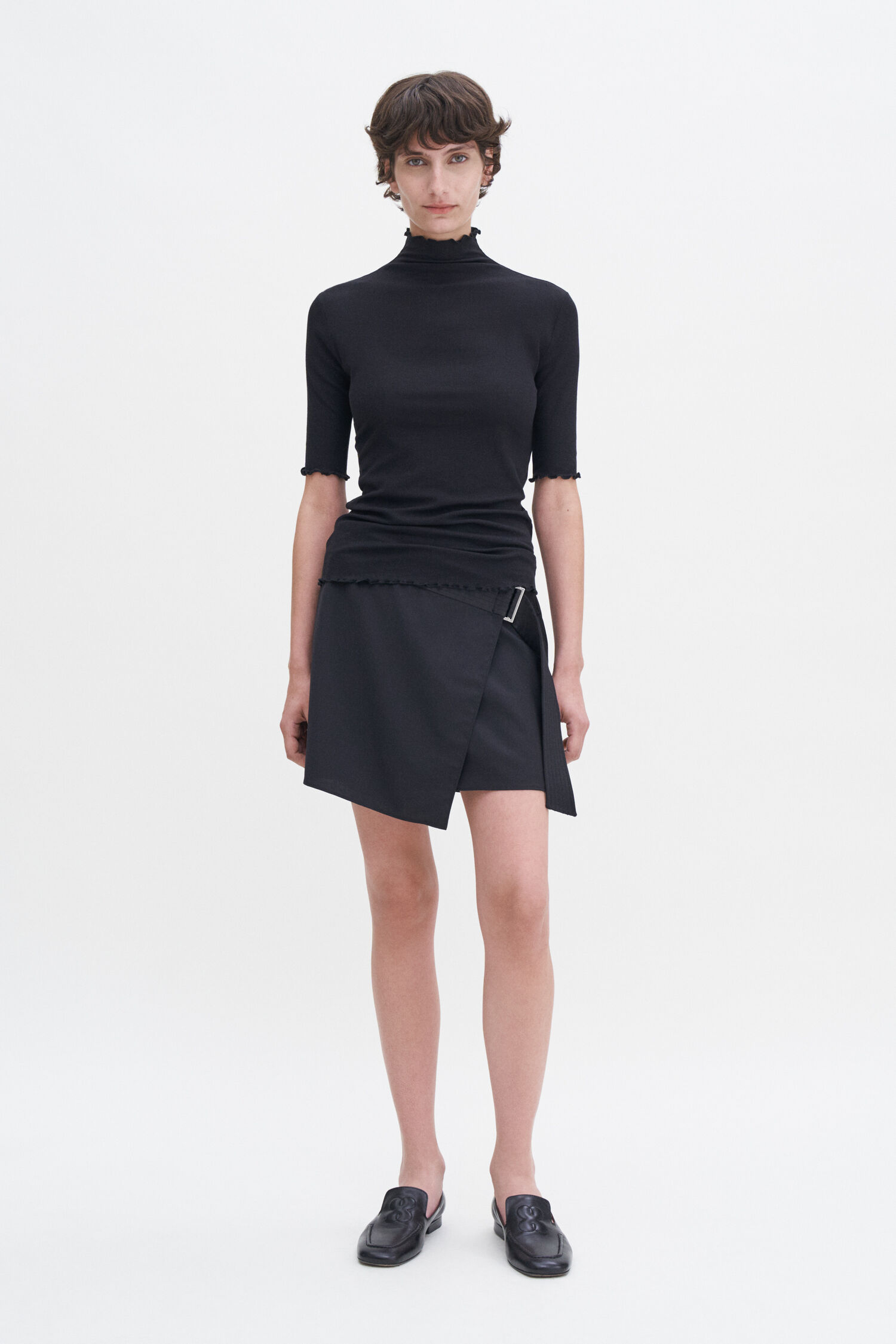 Rib Mock Neck Tee