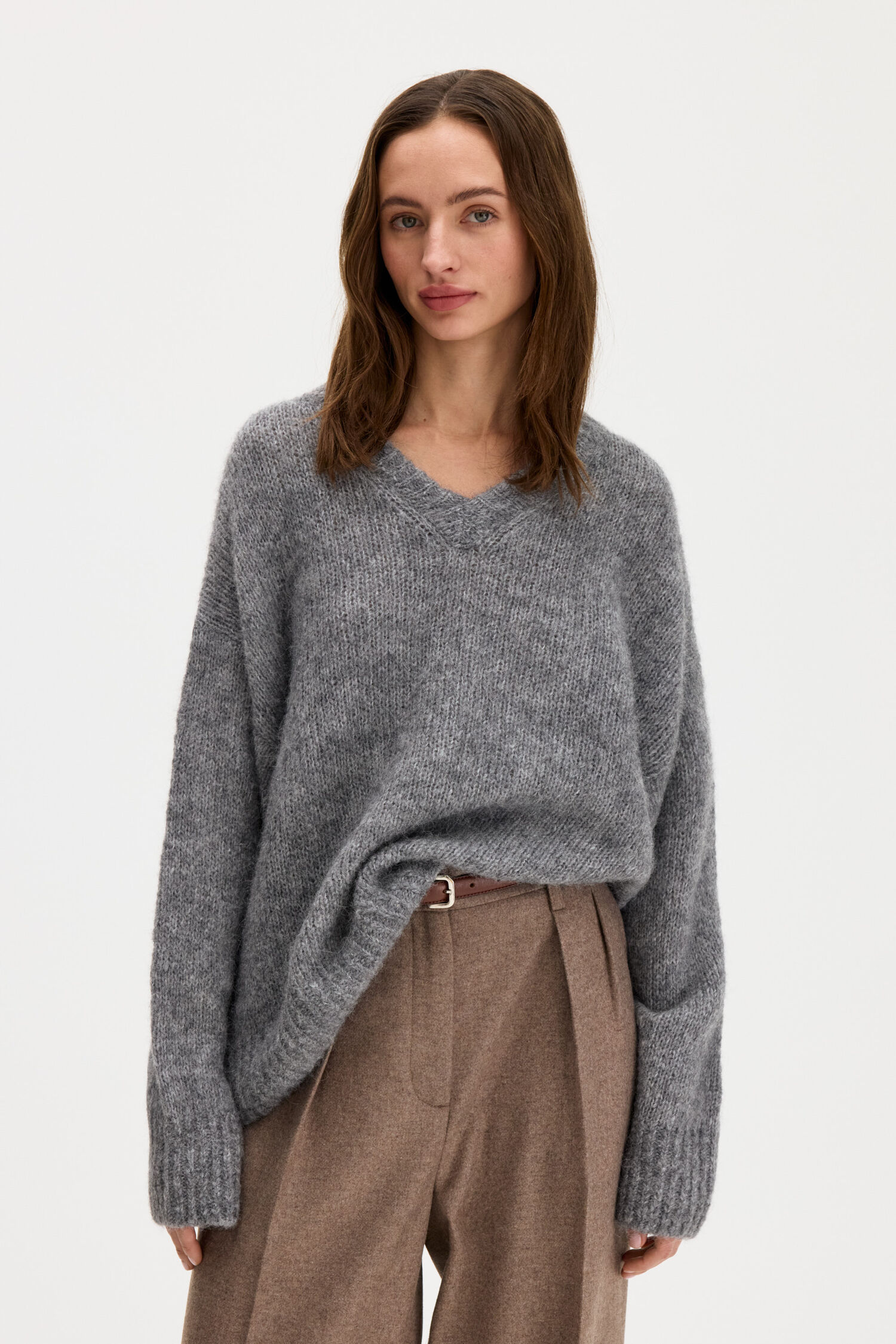 Hairy Alpaca V-Neck Sweater