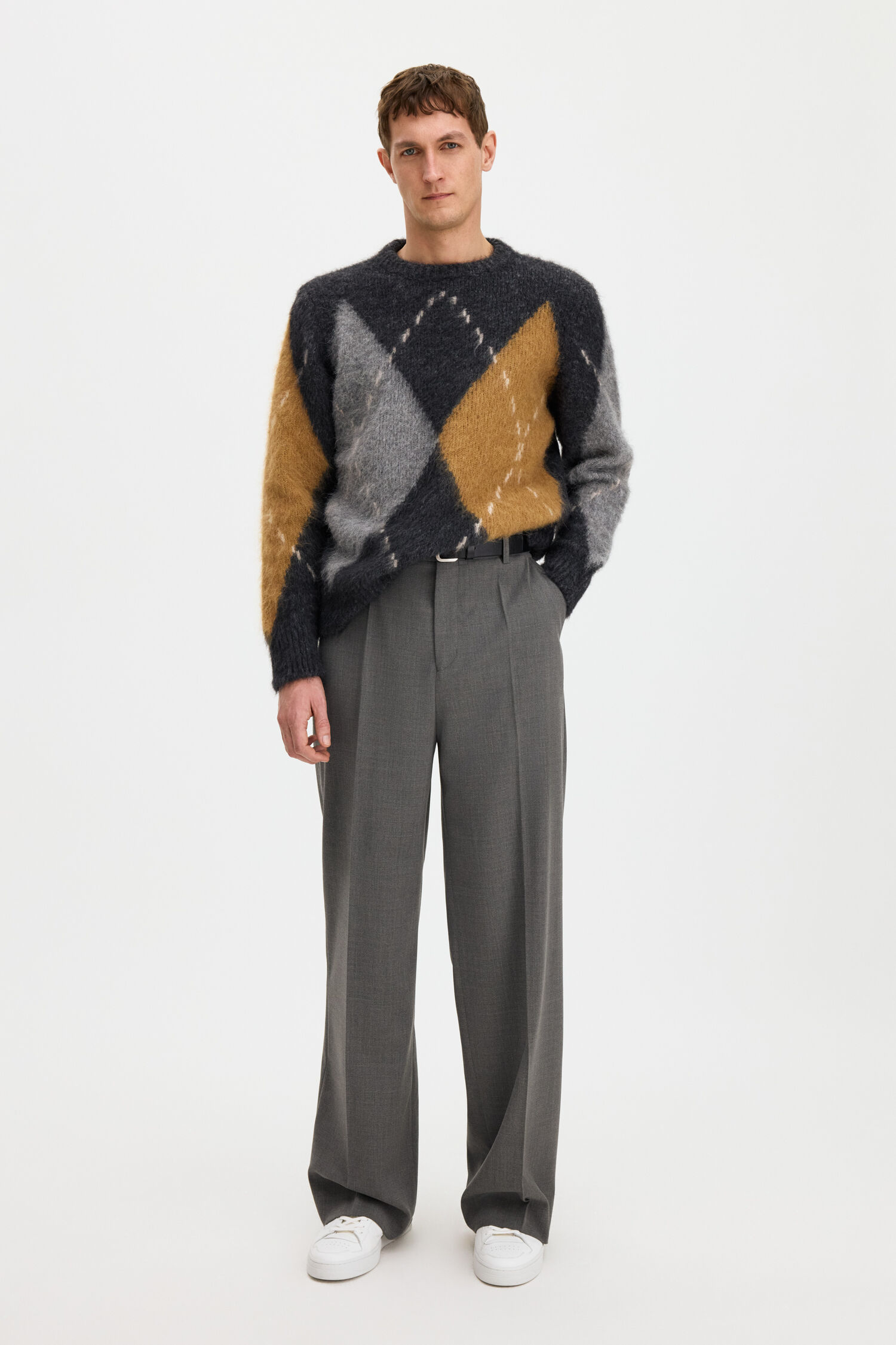 Alpaca Check Sweater