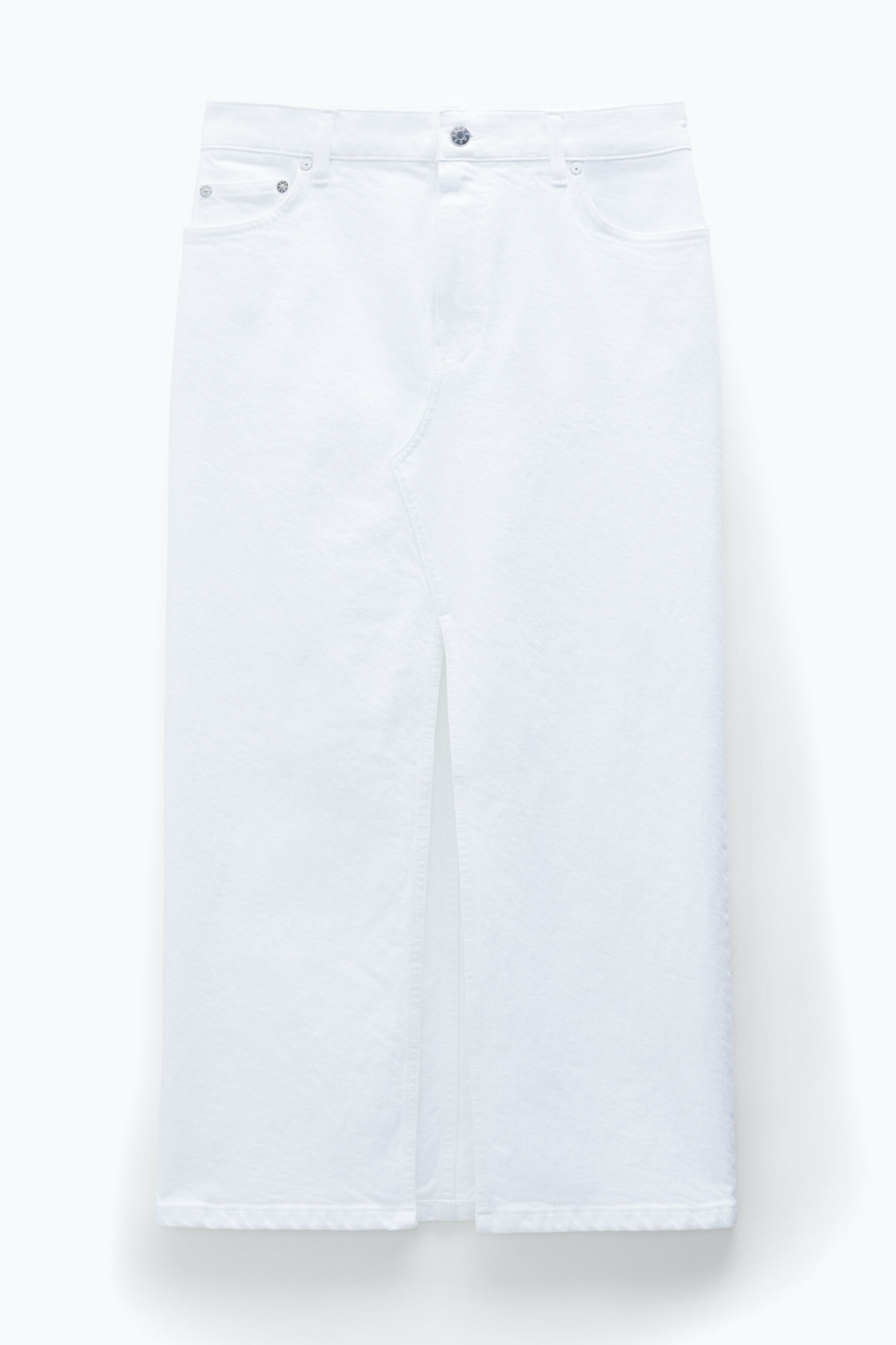 Long Slit Denim Skirt