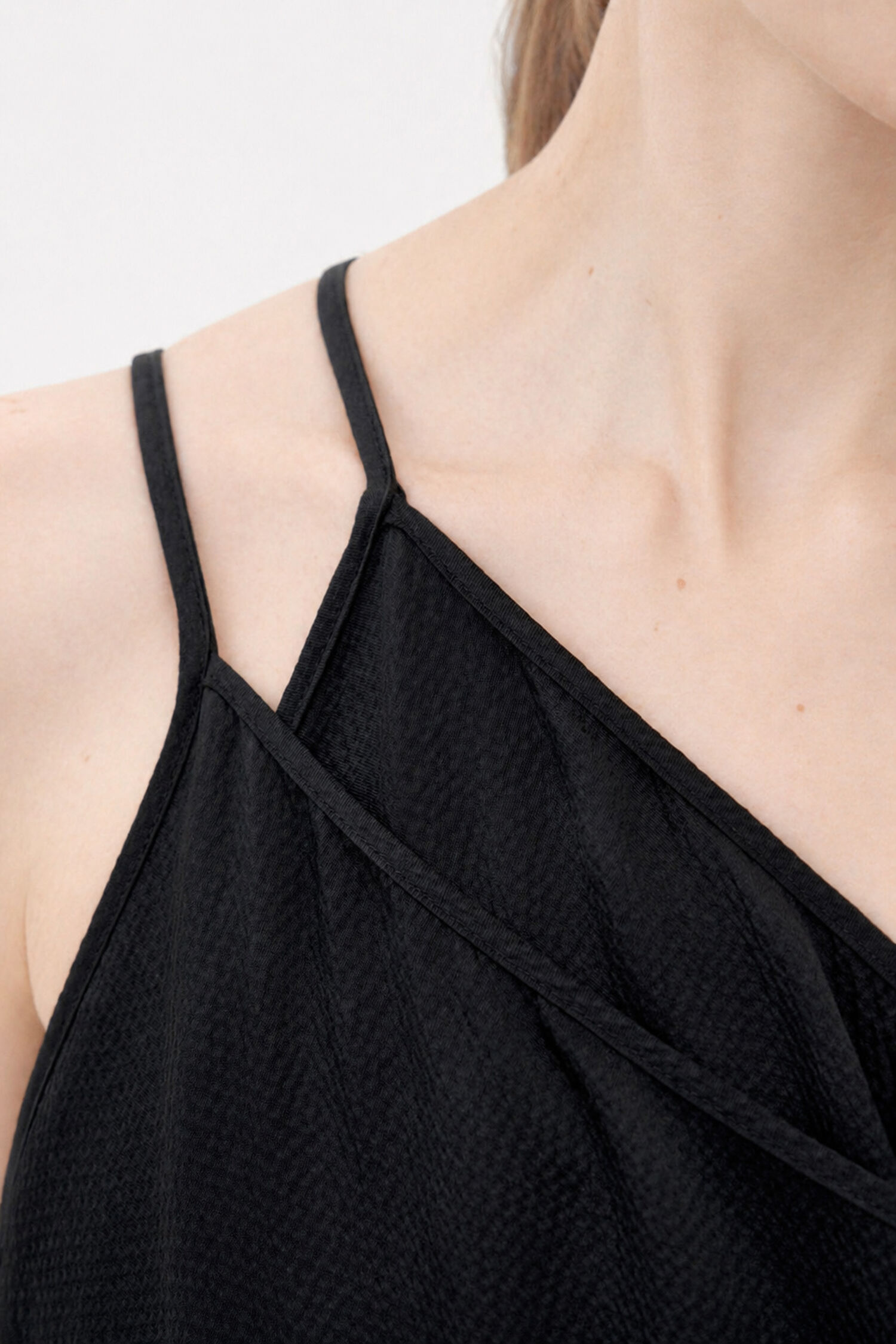 Asymmetric Seersucker Dress