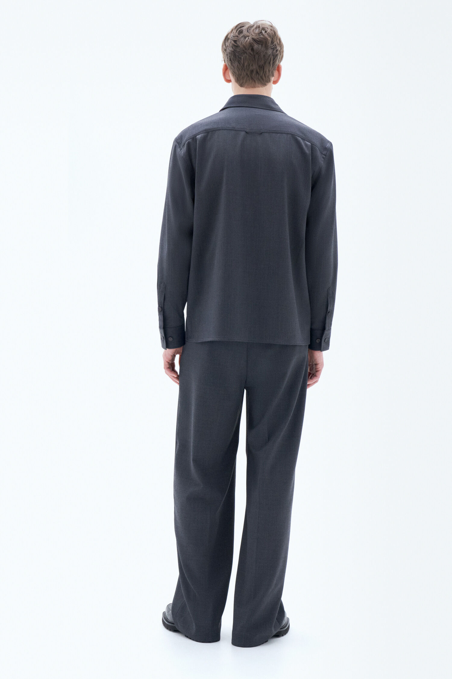 W Boxy Wool Twill Shirt