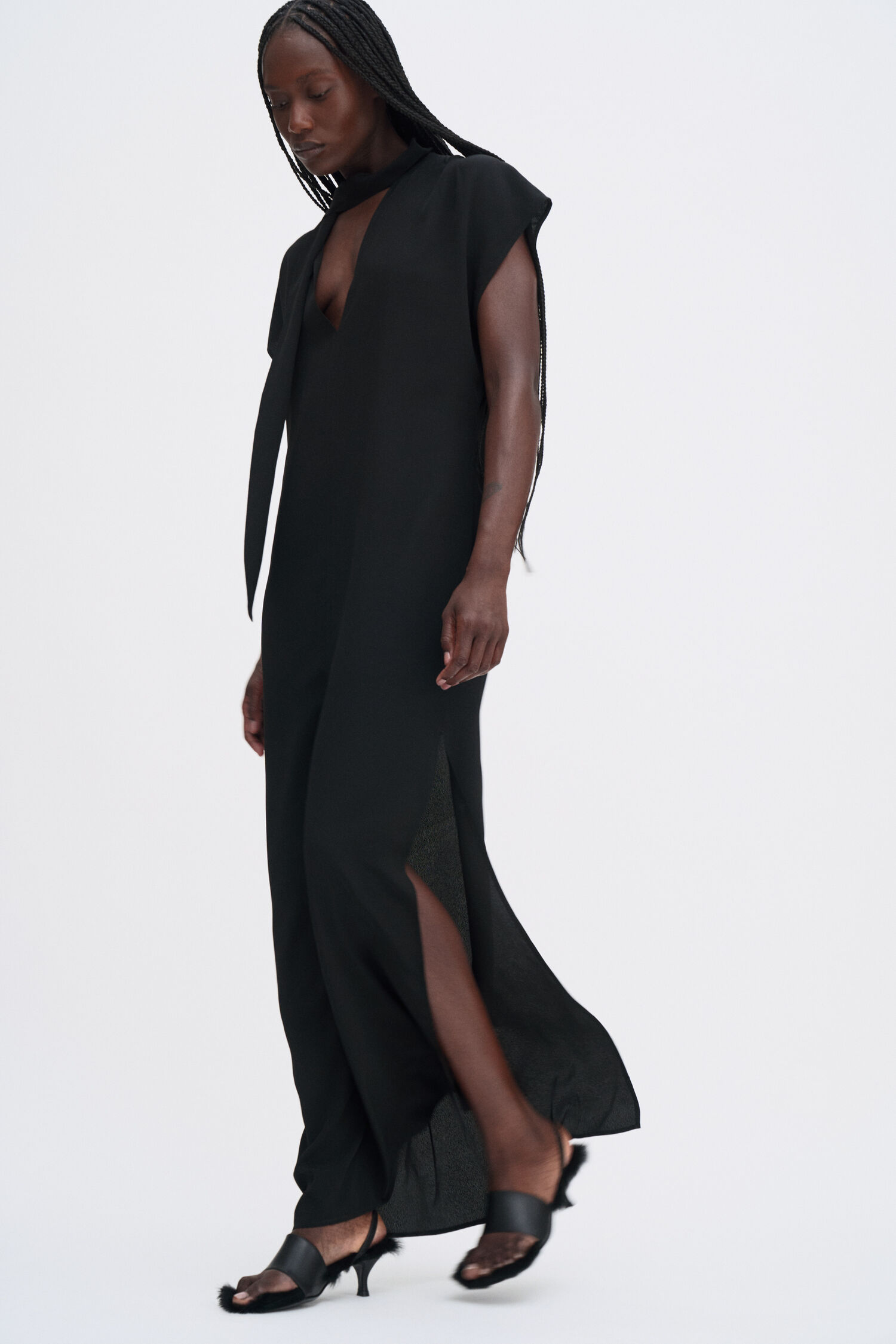 Long Tie-neck Dress