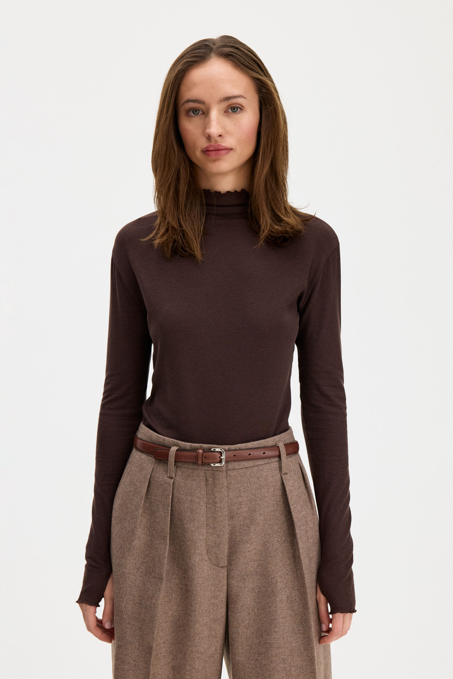 Rib Mock Neck Top