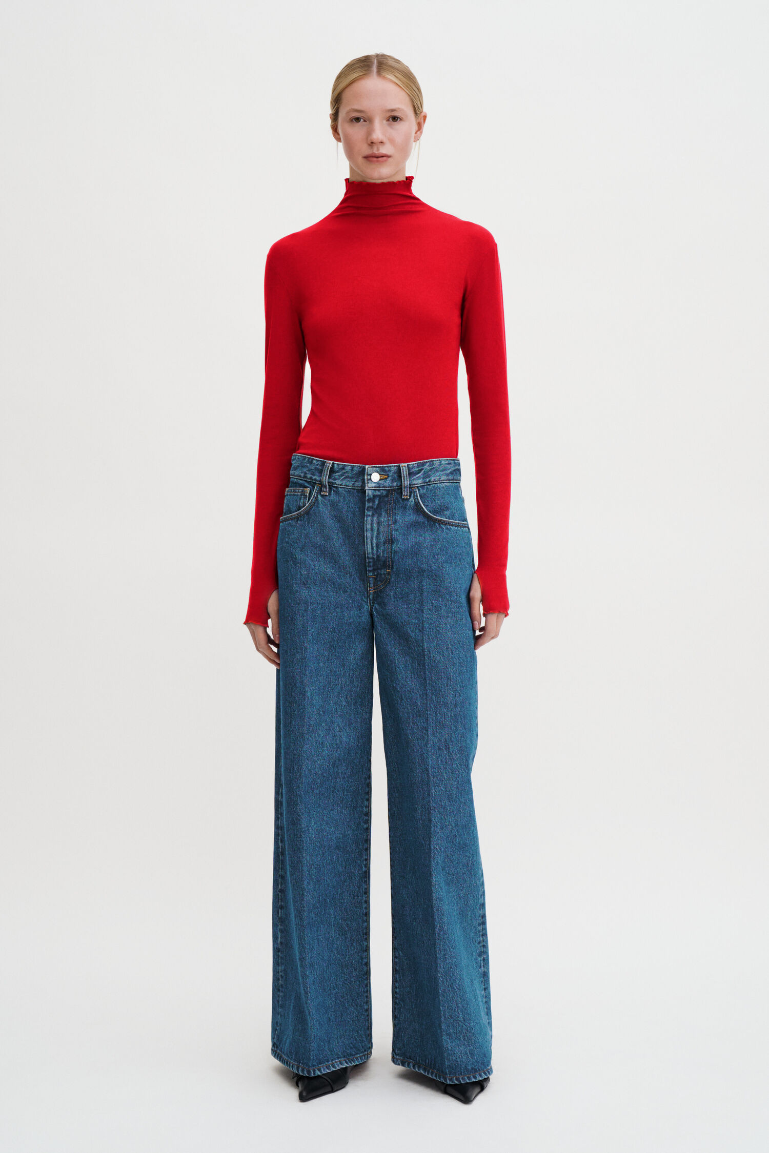 Rib Mock Neck Top