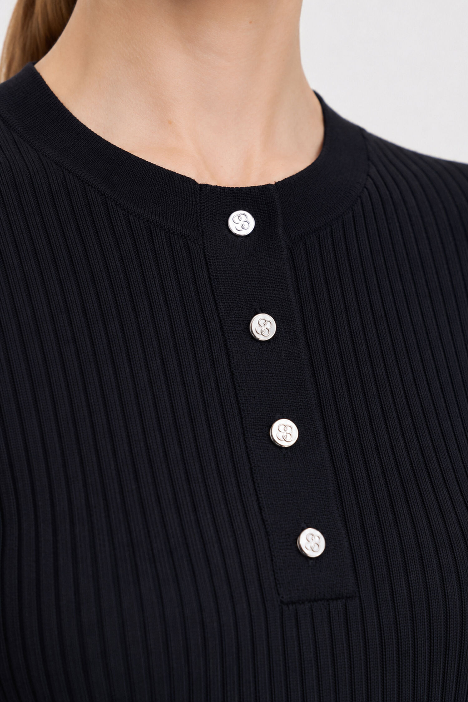 Buttoned Knit Top