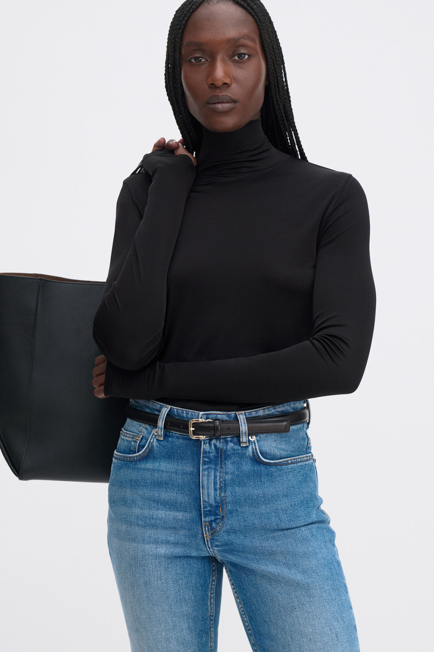 Fitted Jersey Turtleneck