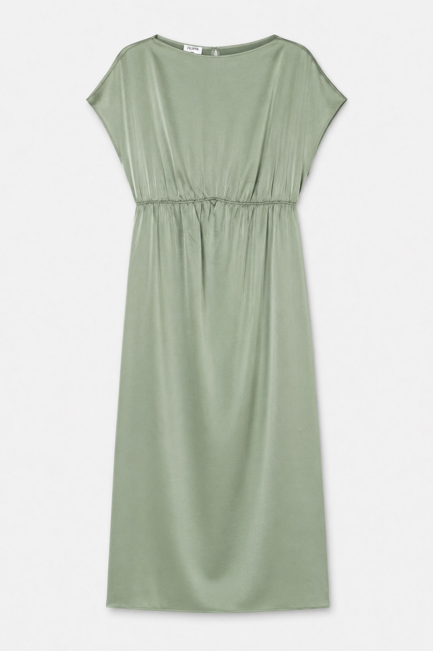 Gathered Kimono Boatneck Dress