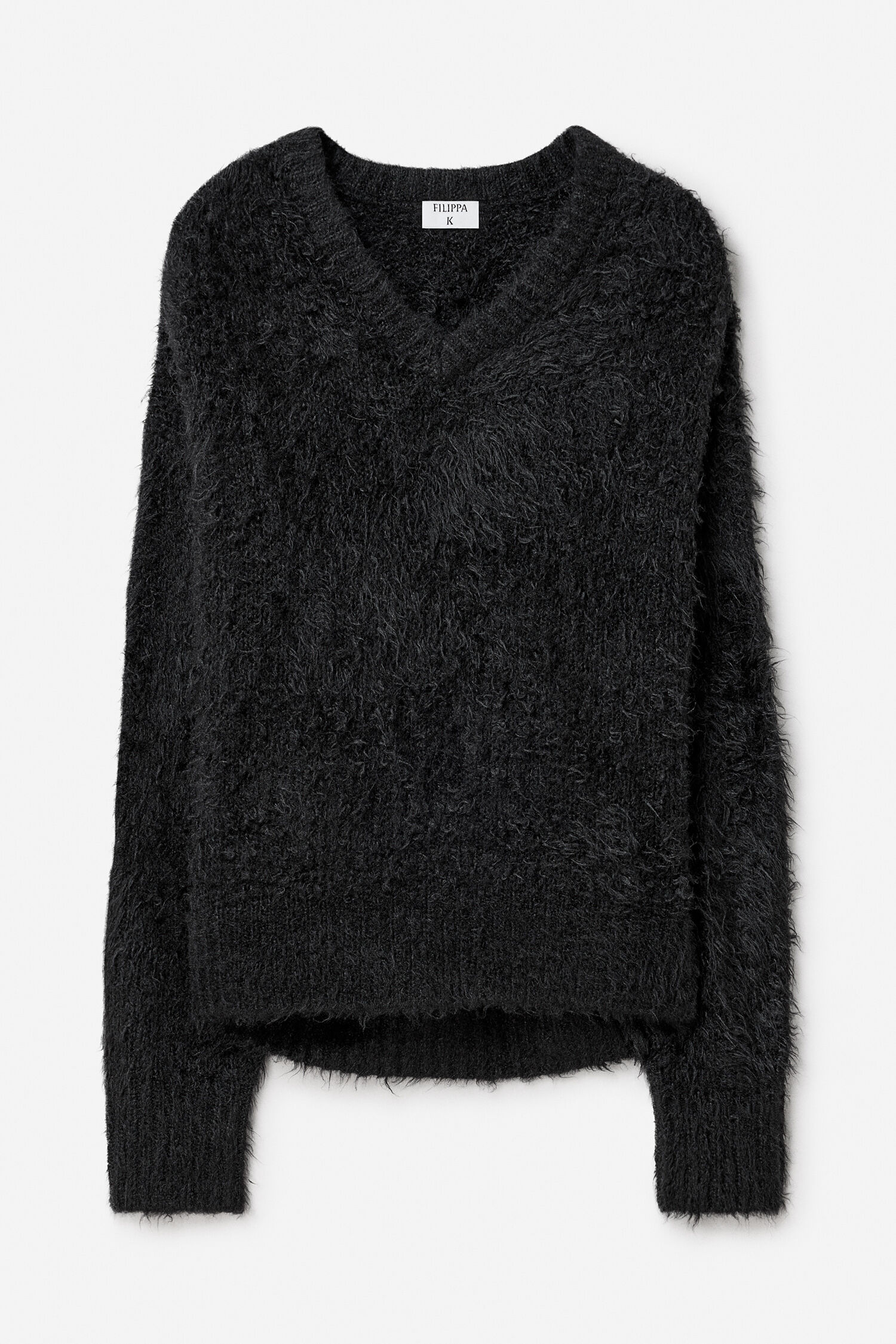 Fluffy Silk V-Neck Sweater