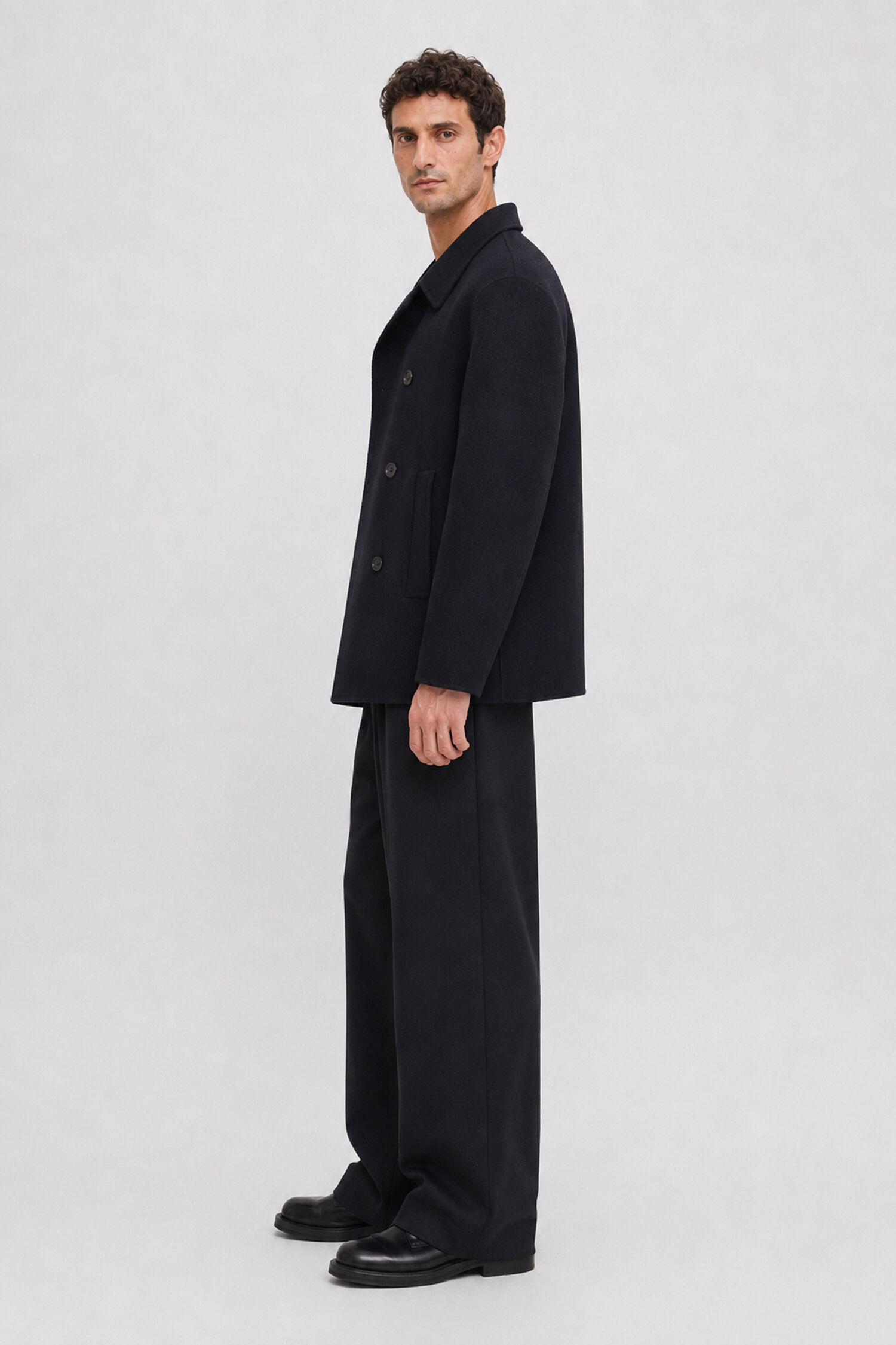 Double Faced Wool Peacoat