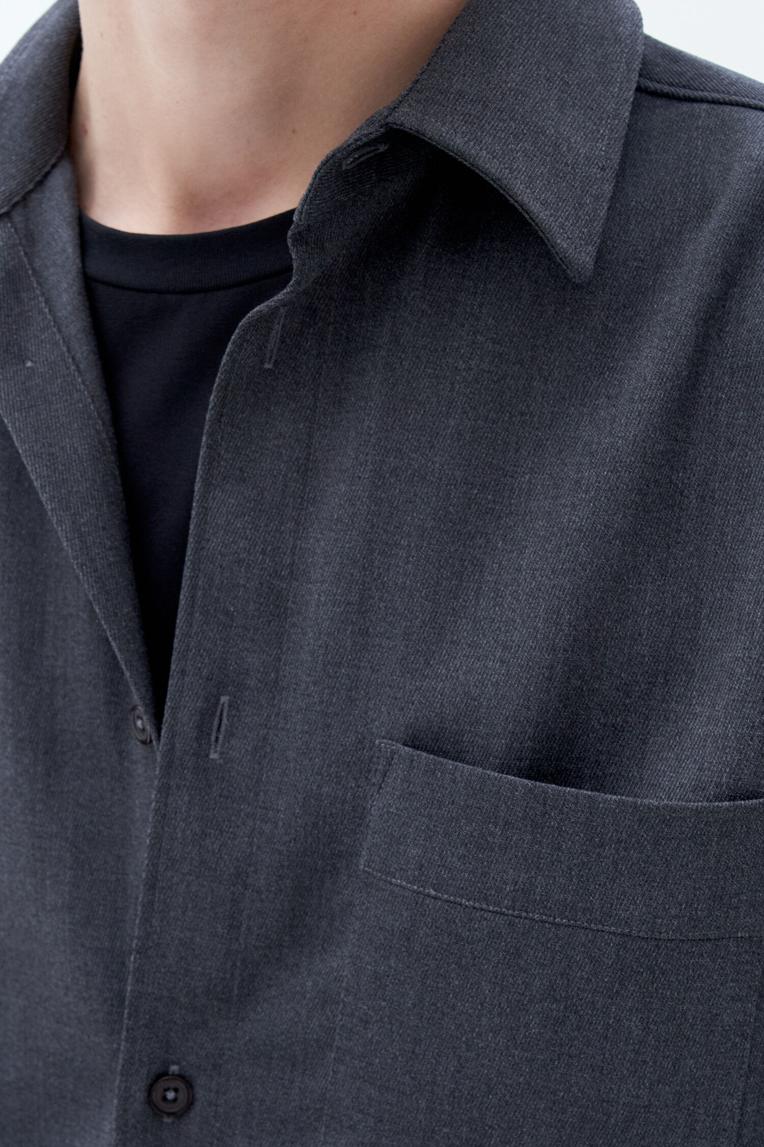 W Boxy Wool Twill Shirt