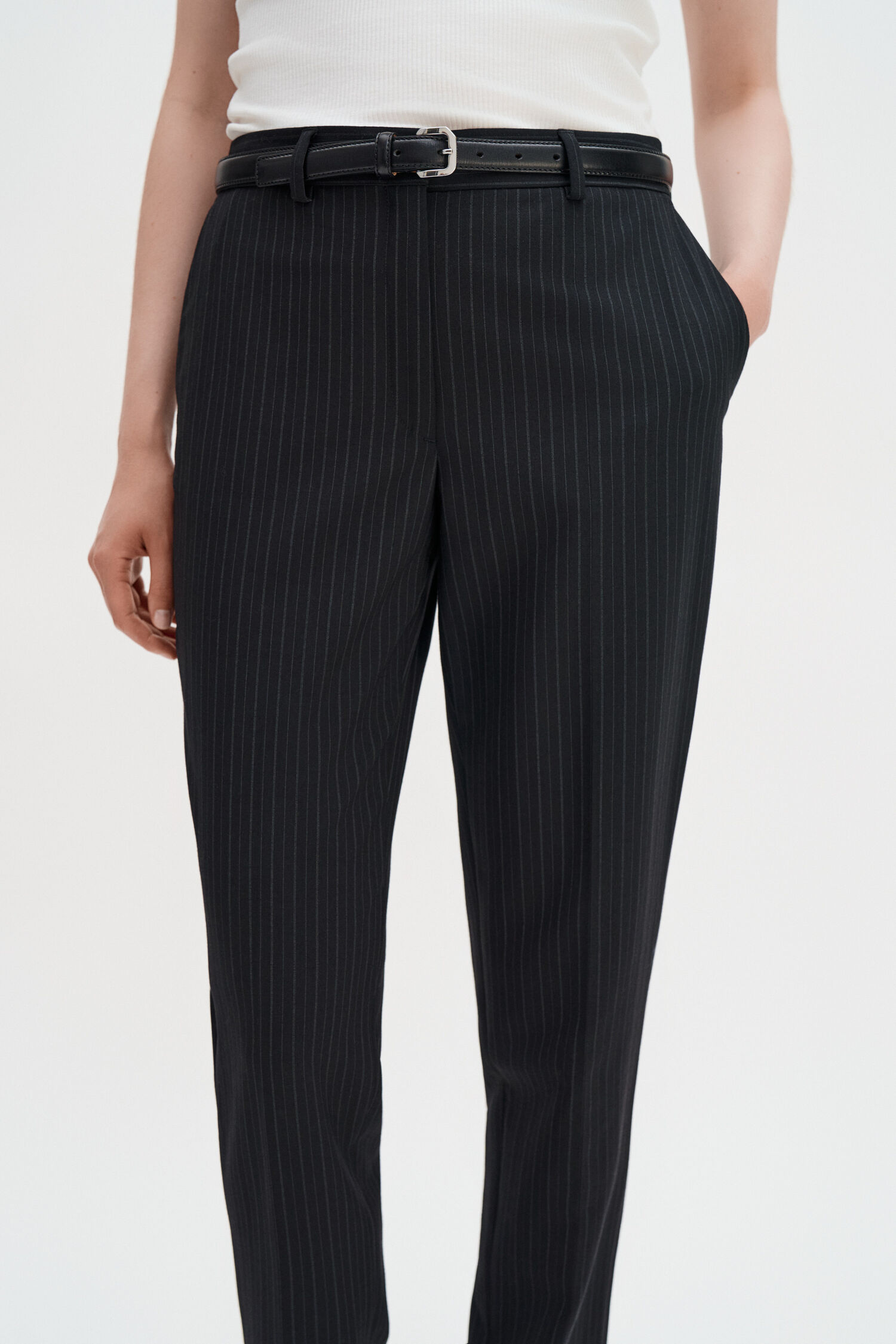 Emma Cropped Pinstripe Trouser
