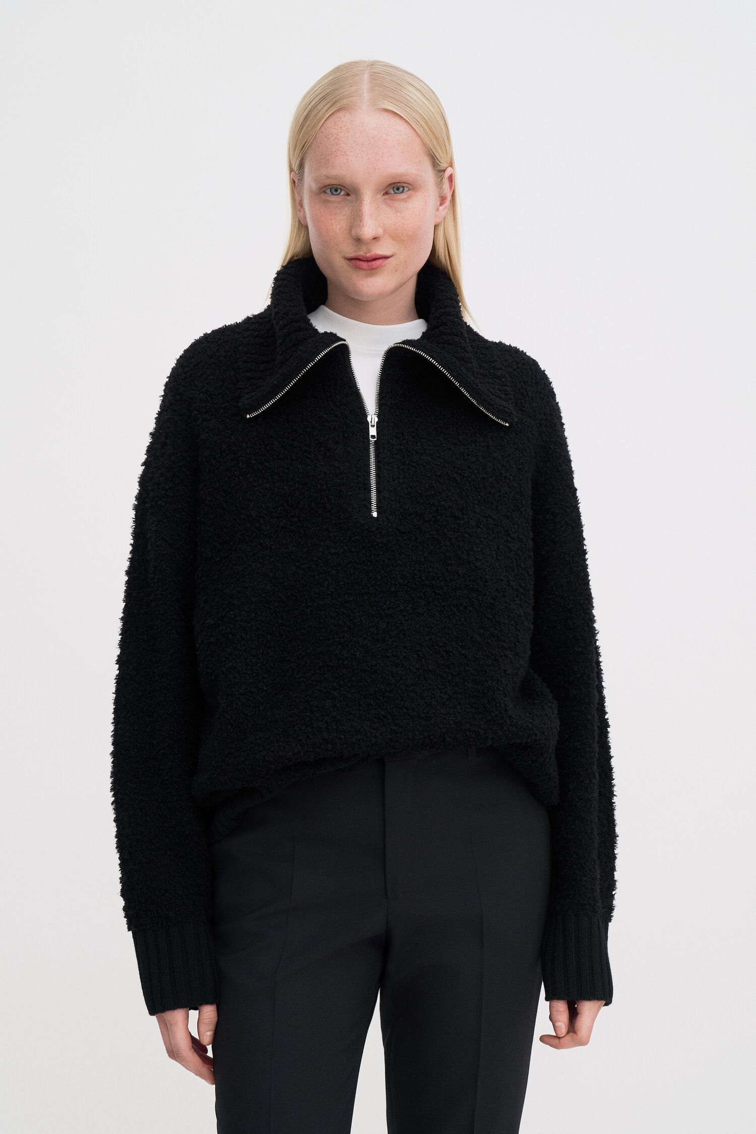 Fluffy Half Zip Sweater