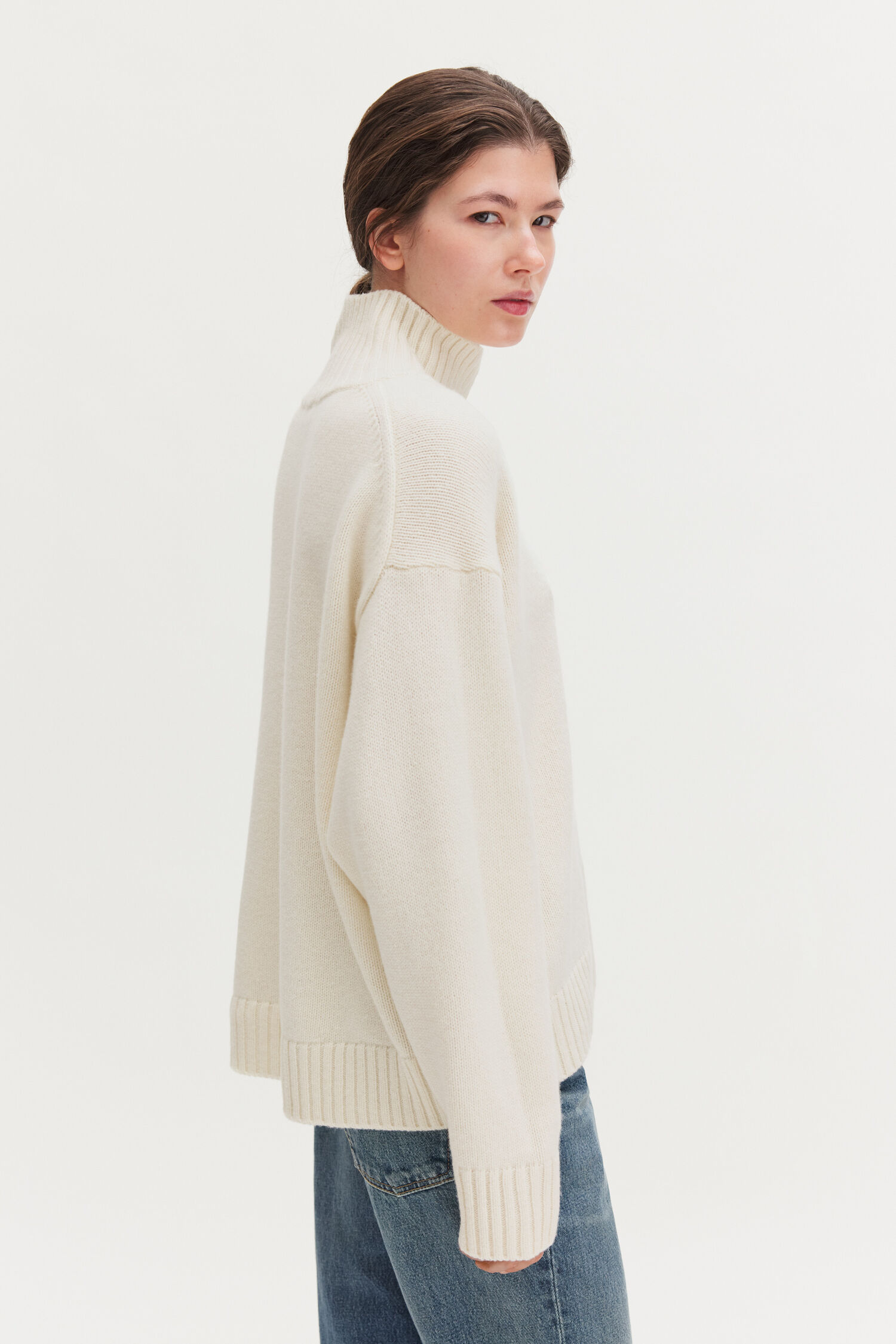 Wool Cashmere Turtleneck Sweat