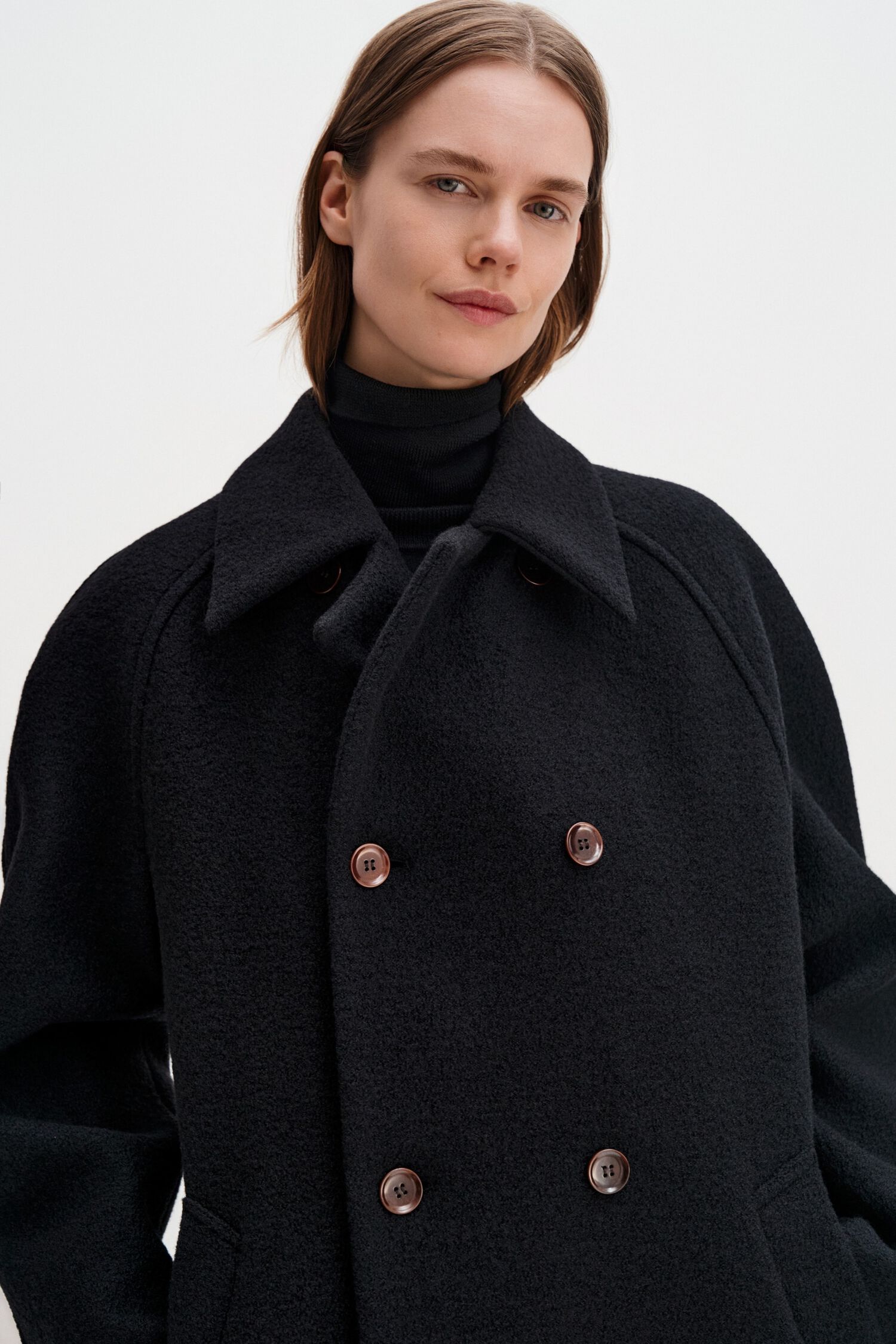 Boiled Wool Peacoat