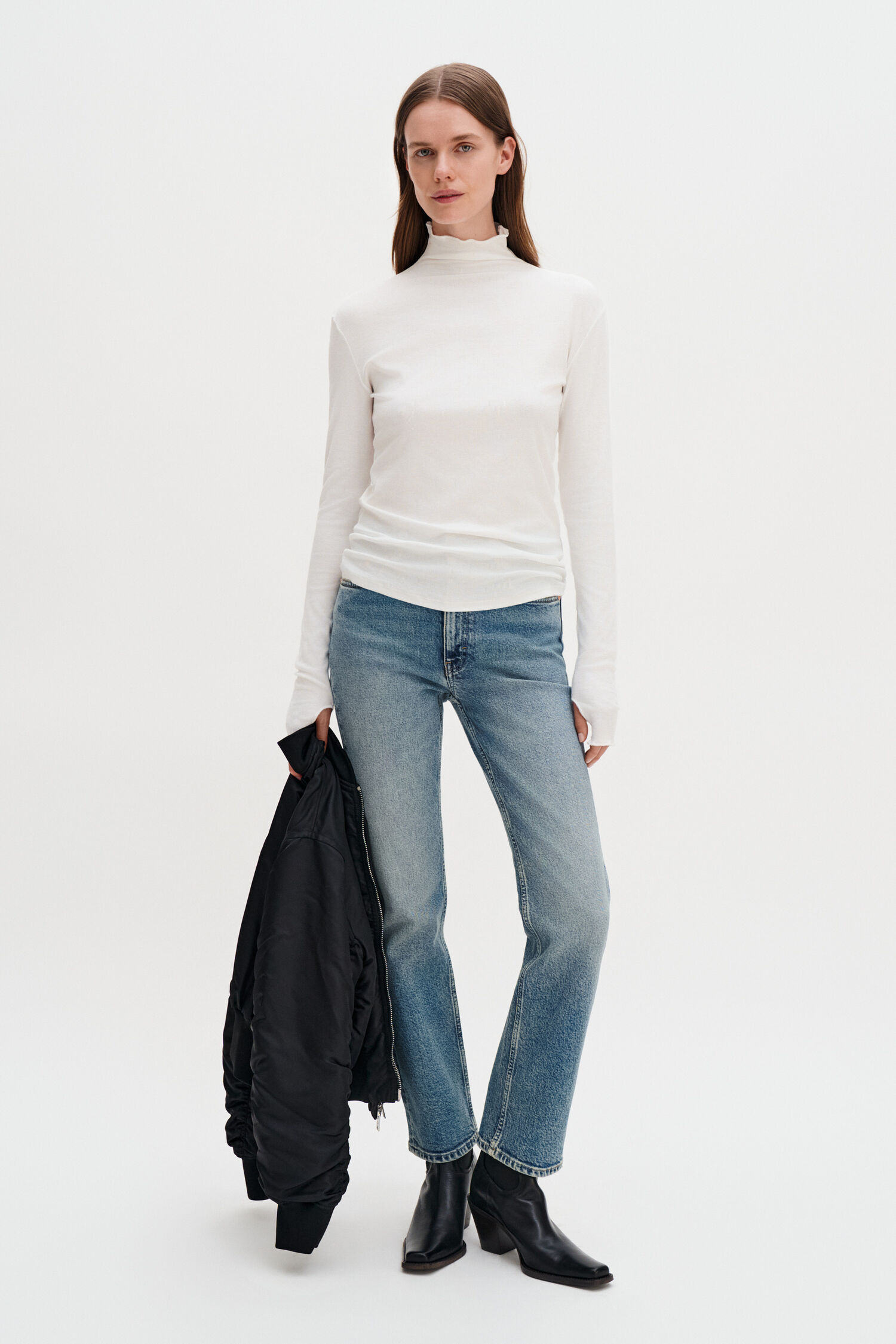 Rib Mock Neck Top