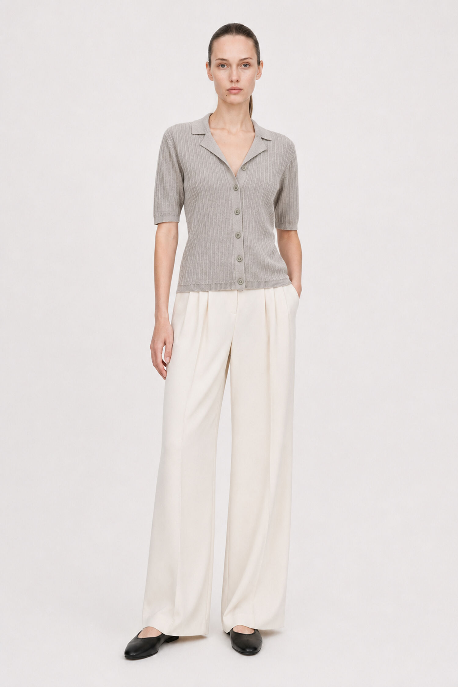 Shortsleeve Collar Cardigan
