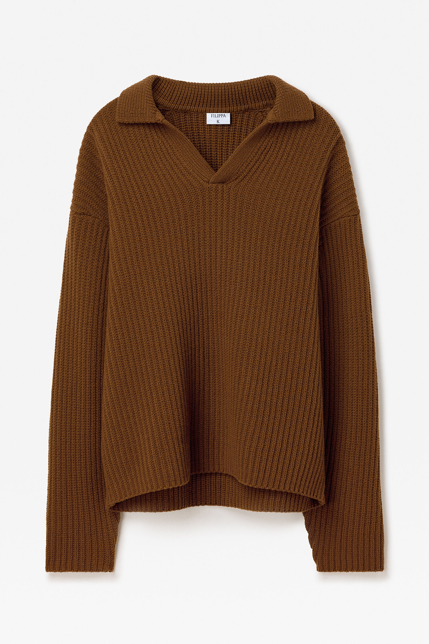 Chunky Ribbed Wool Polo