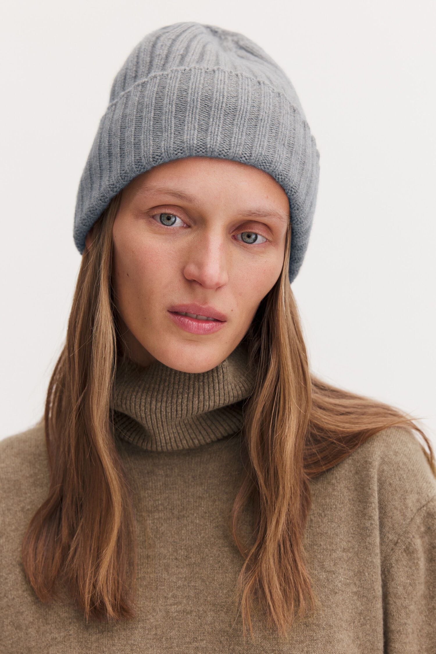 Wool Cashmere Rib Hat