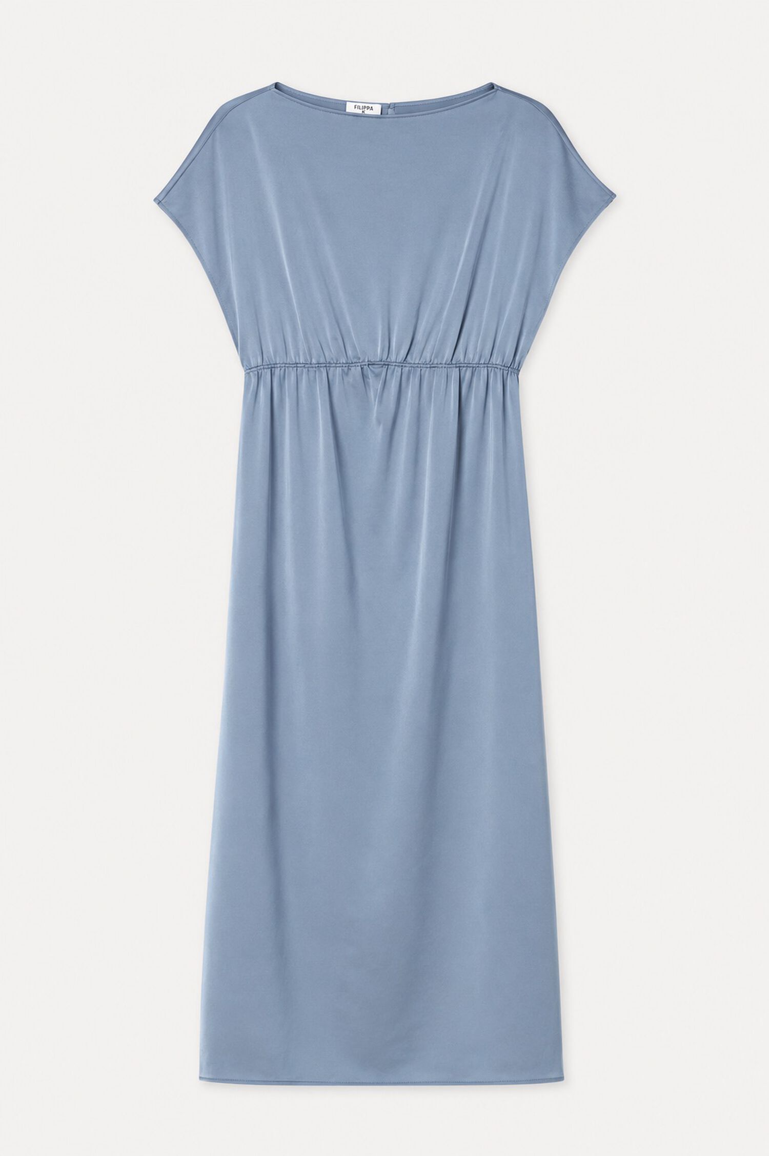 Gathered Kimono Boatneck Dress