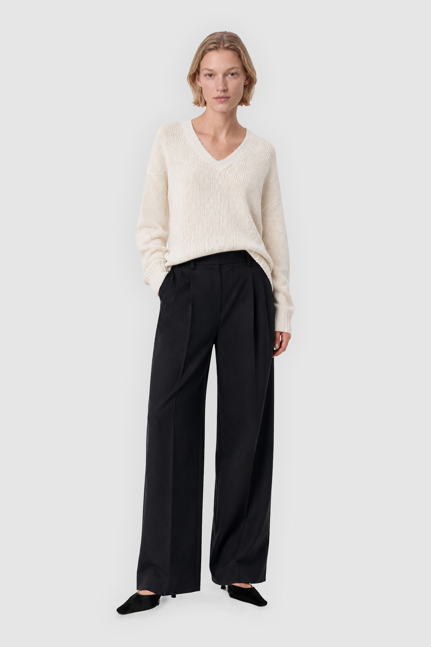 Hairy Alpaca V-Neck Sweater