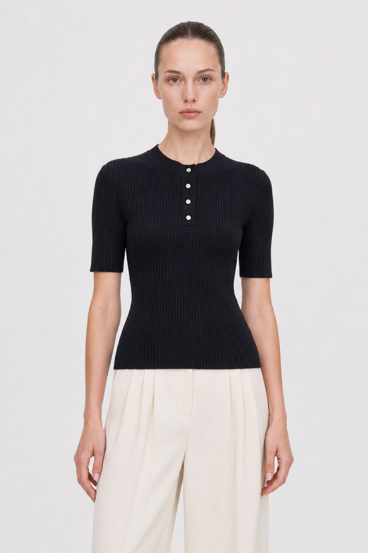 Buttoned Knit Top