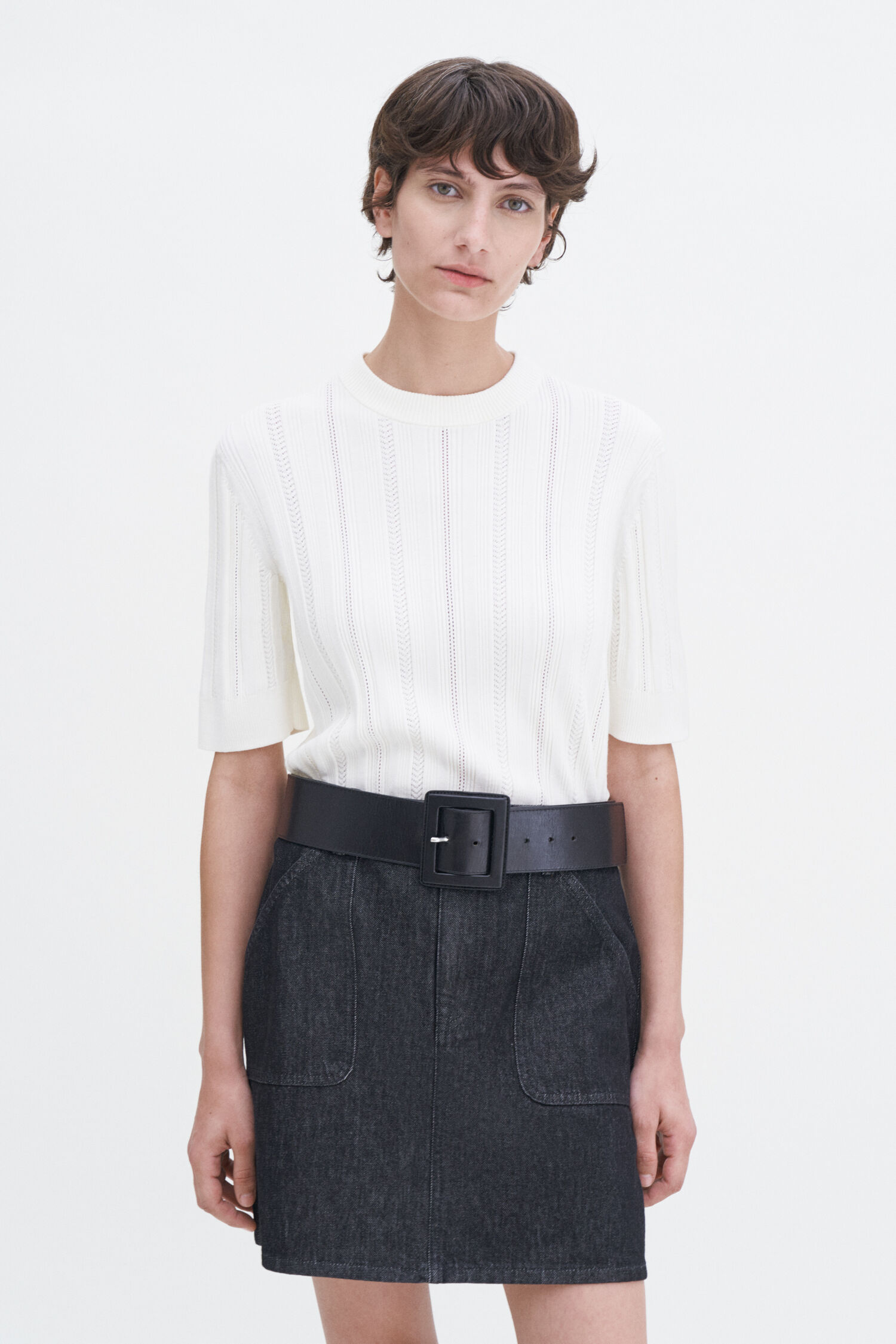 Braid Knit T-Shirt