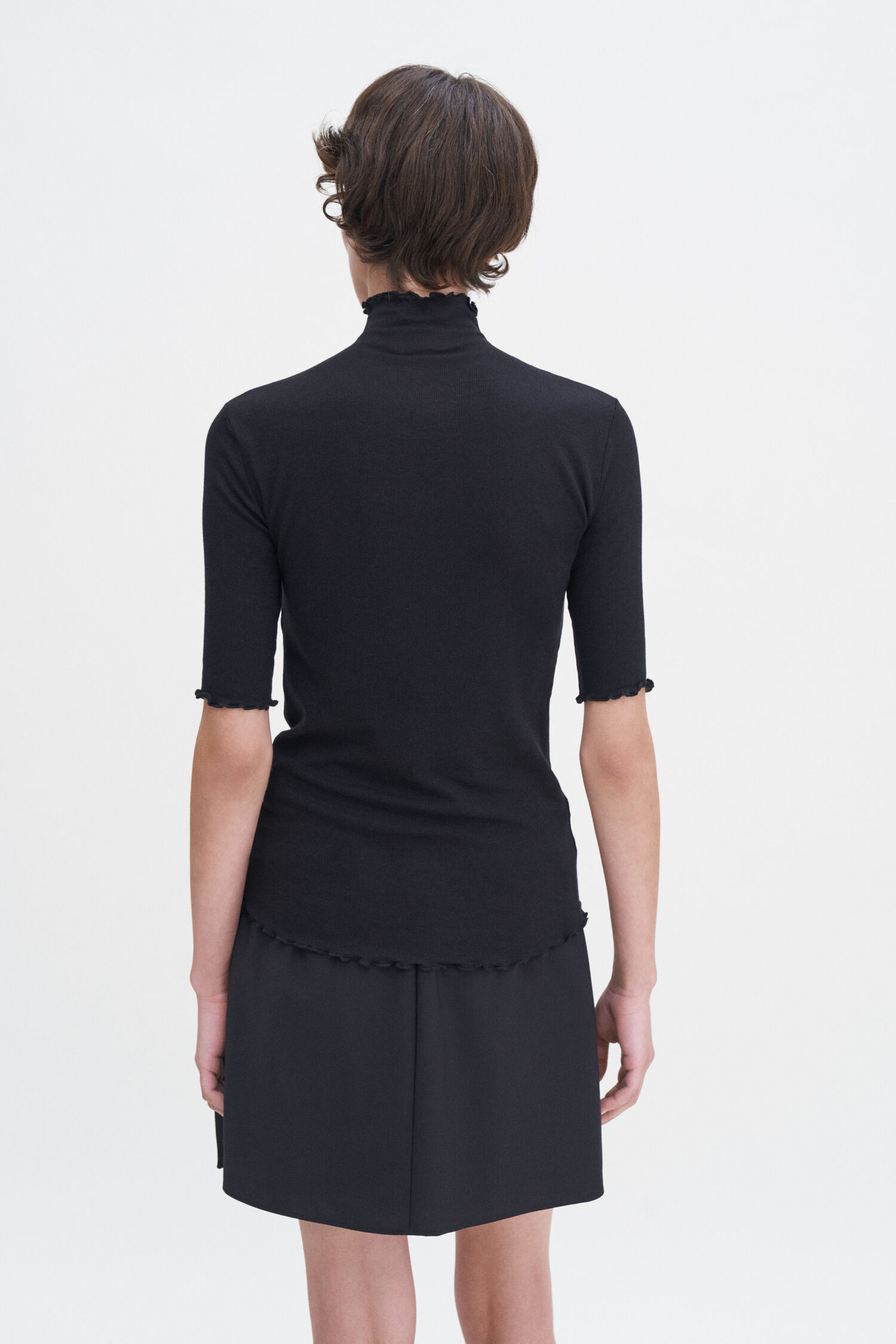 Rib Mock Neck Tee
