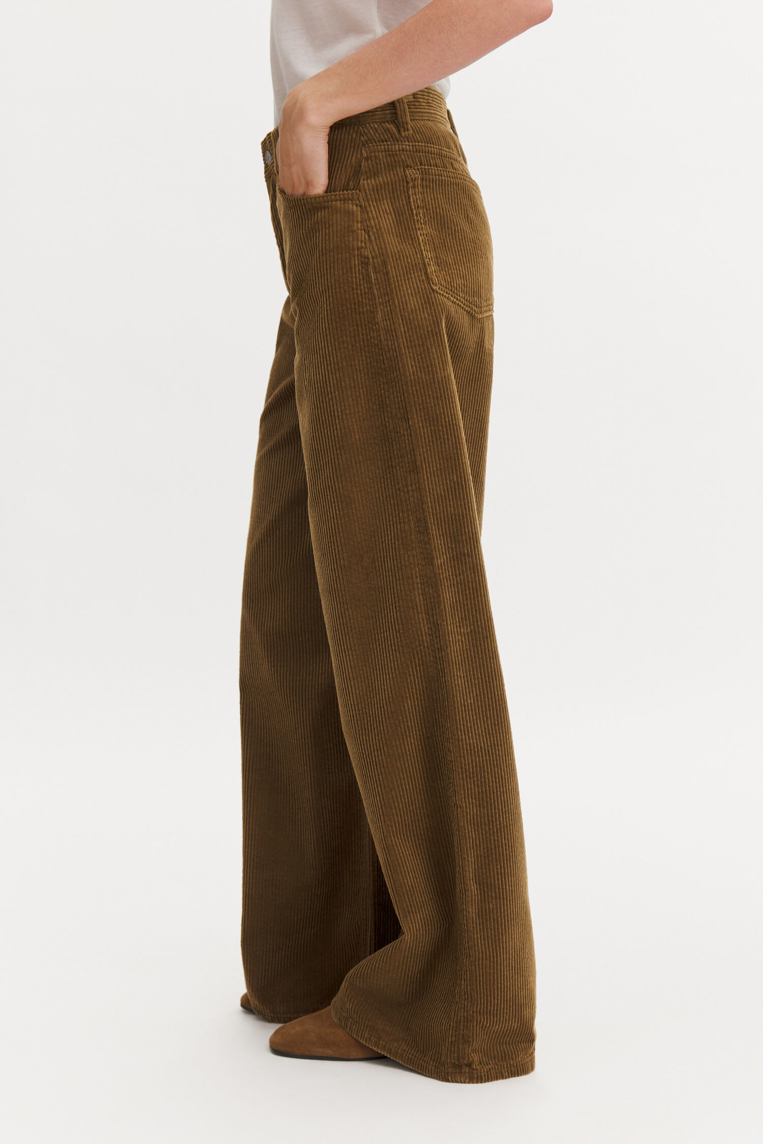 Wide Leg Corduroy Trousers