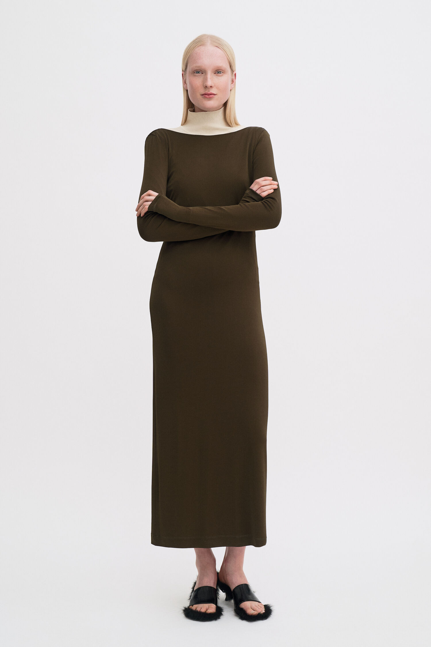Scooped Back Jersey Dress