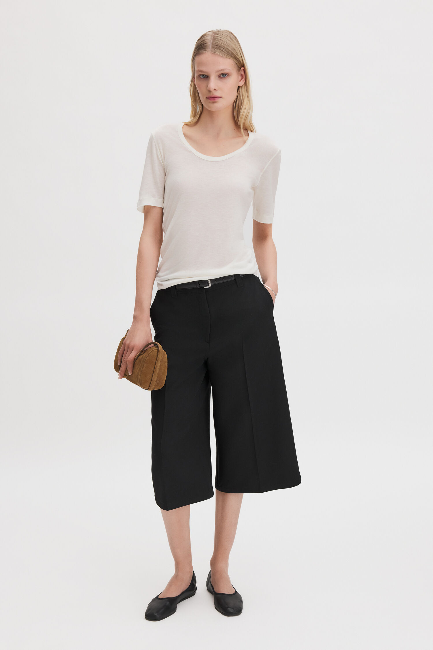 Lyocell Cashmere Scoop Tee