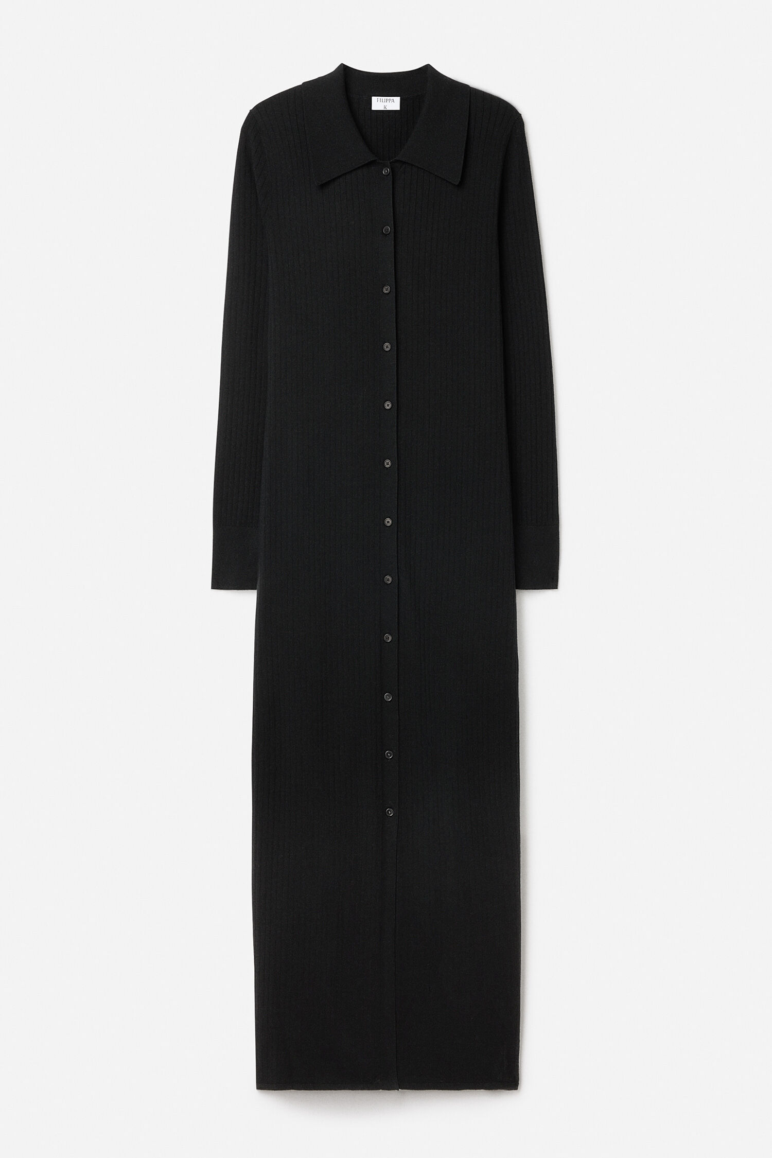 Ribbed Knit Shirt Dress
