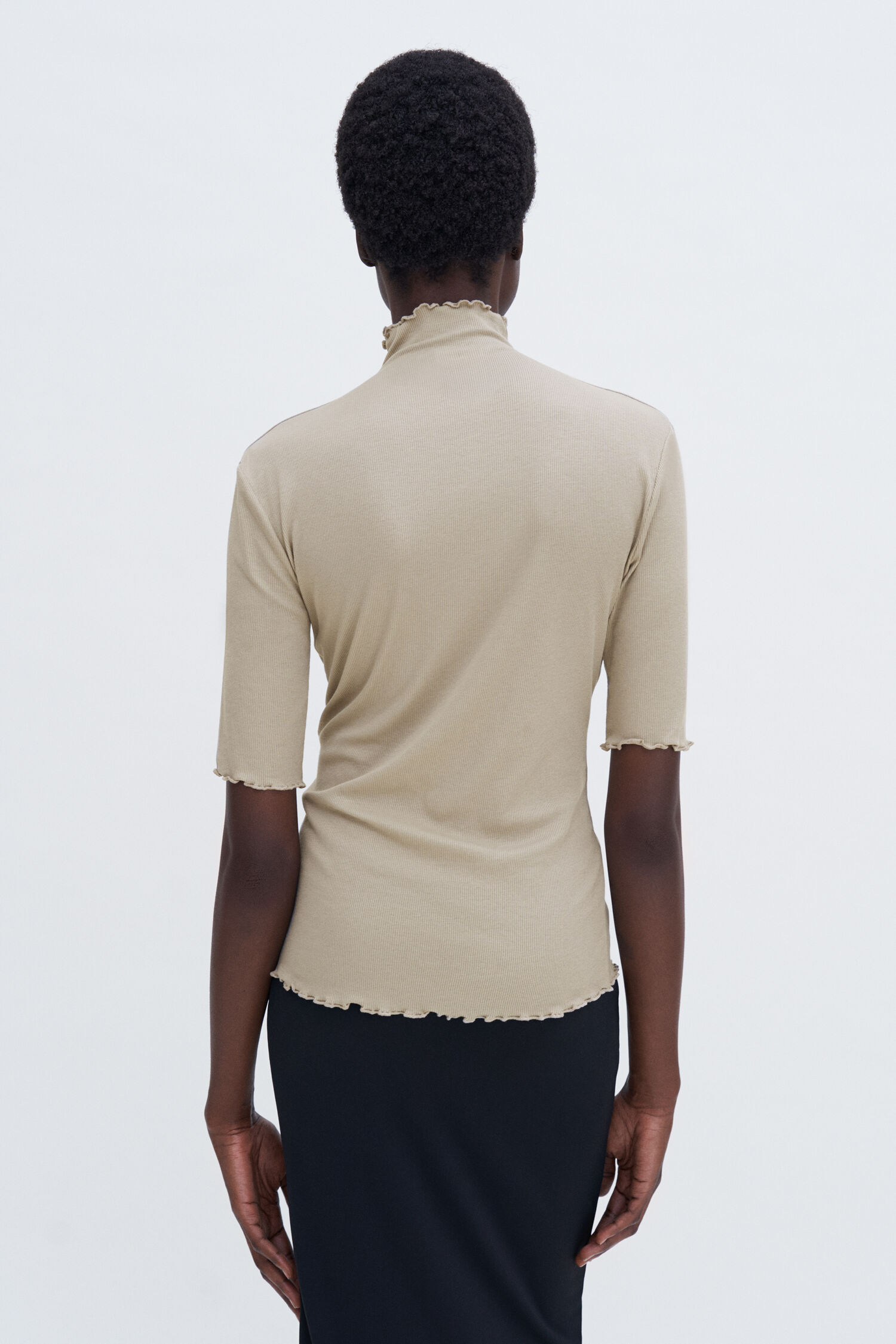 Rib Mock Neck Tee