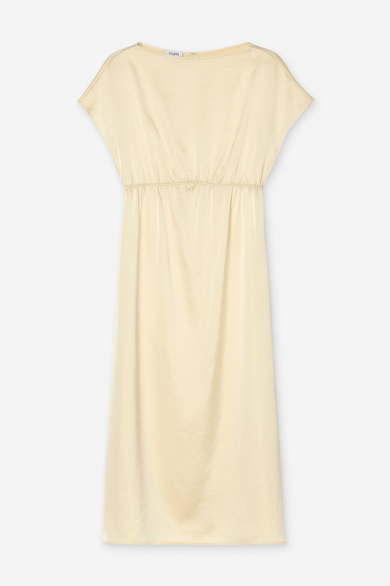 Gathered Kimono Boatneck Dress