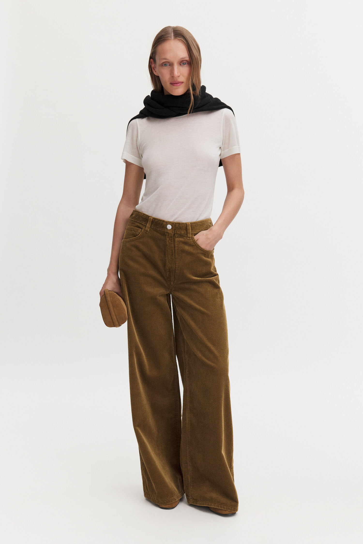 Wide Leg Corduroy Trousers