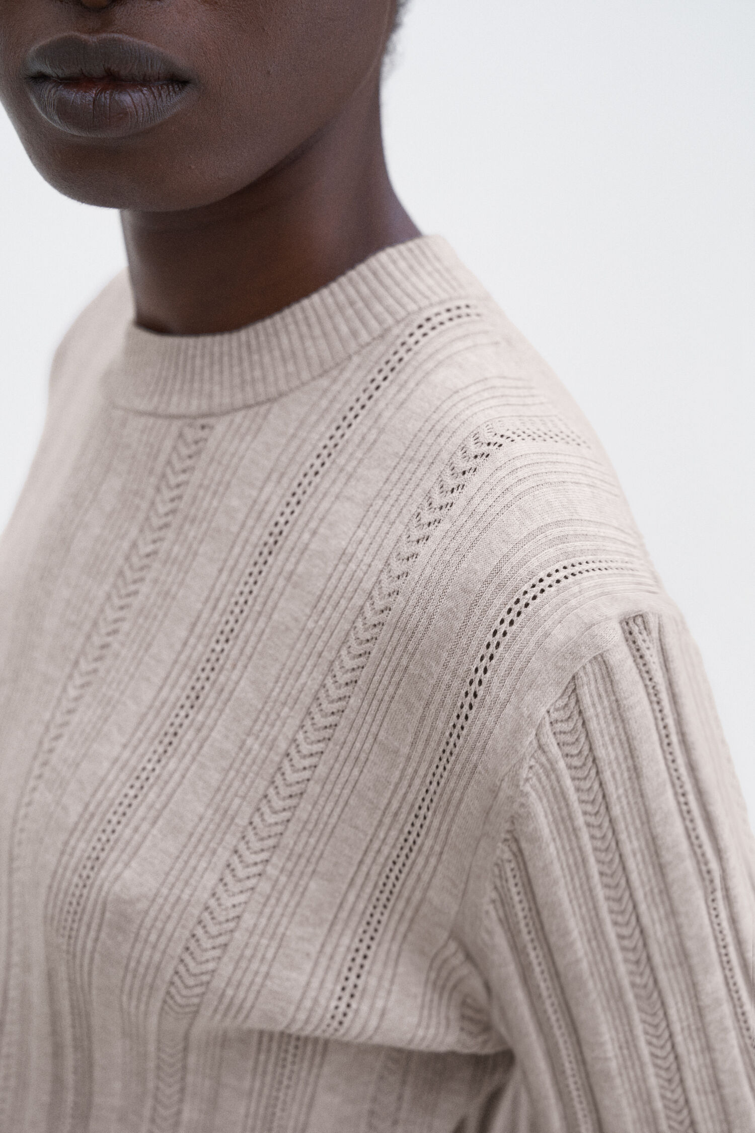 Braid Knit T-Shirt