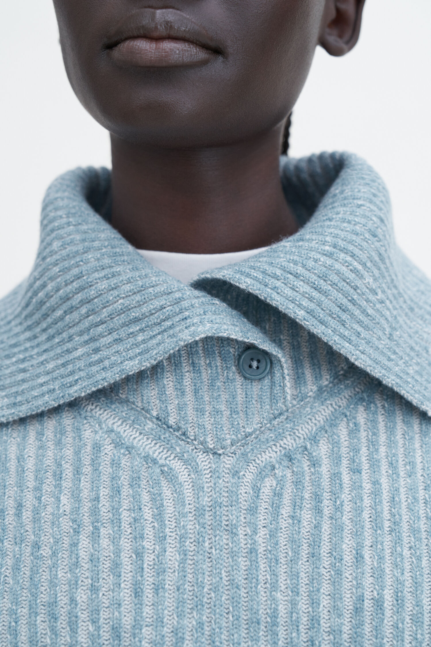 Ribbed Collar Sweater