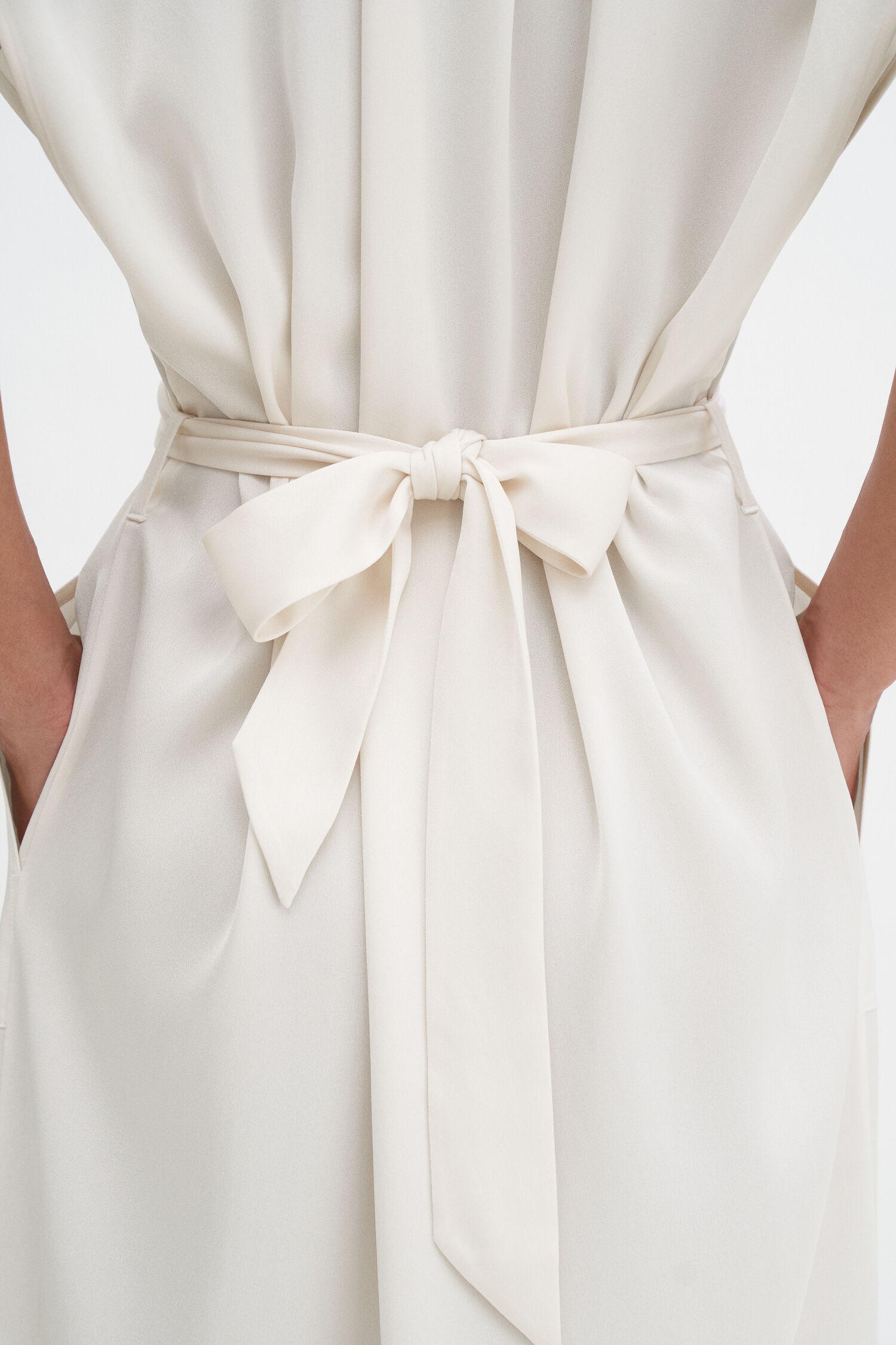Belted Stand Collar Dress
