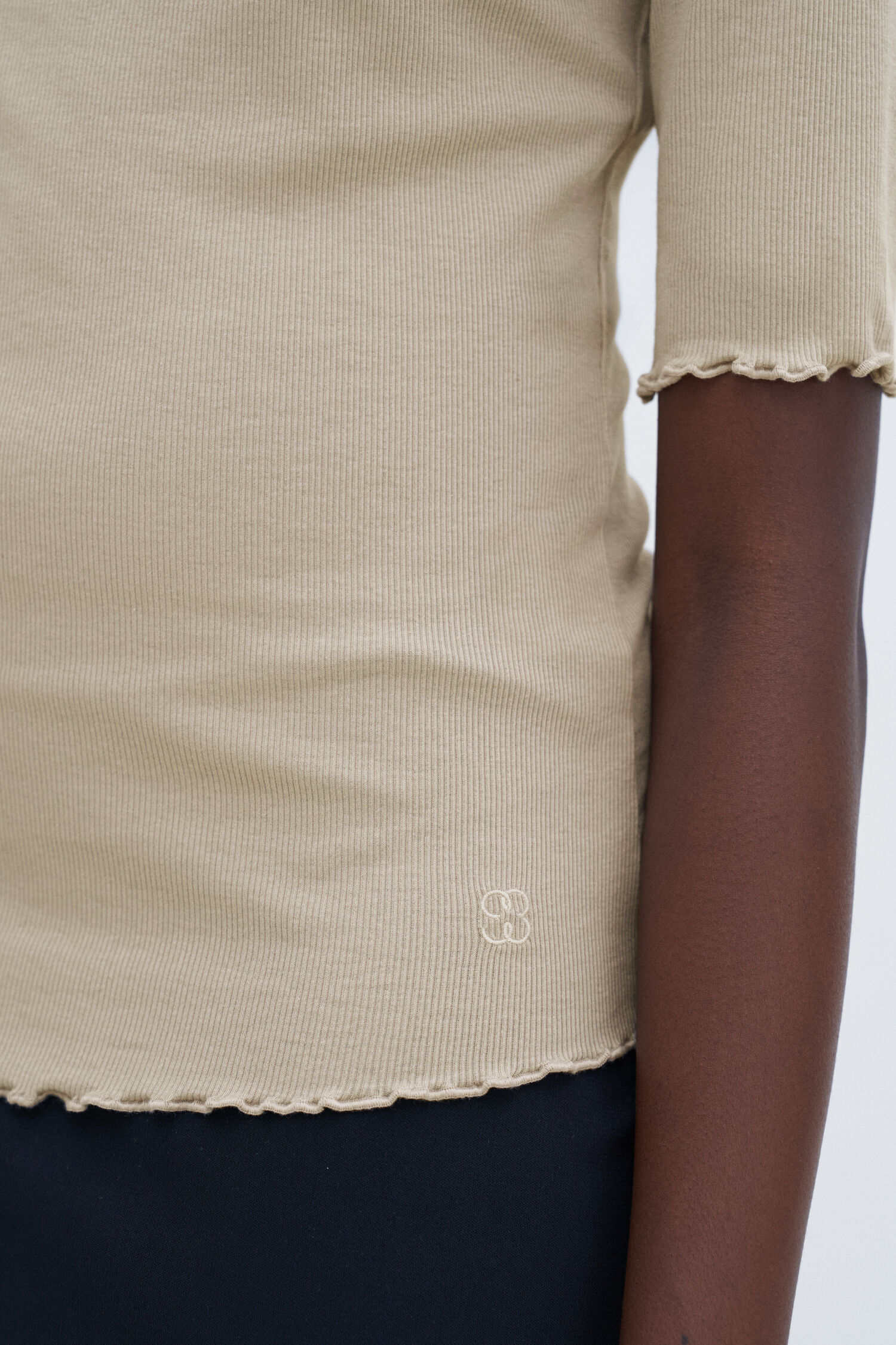 Rib Mock Neck Tee