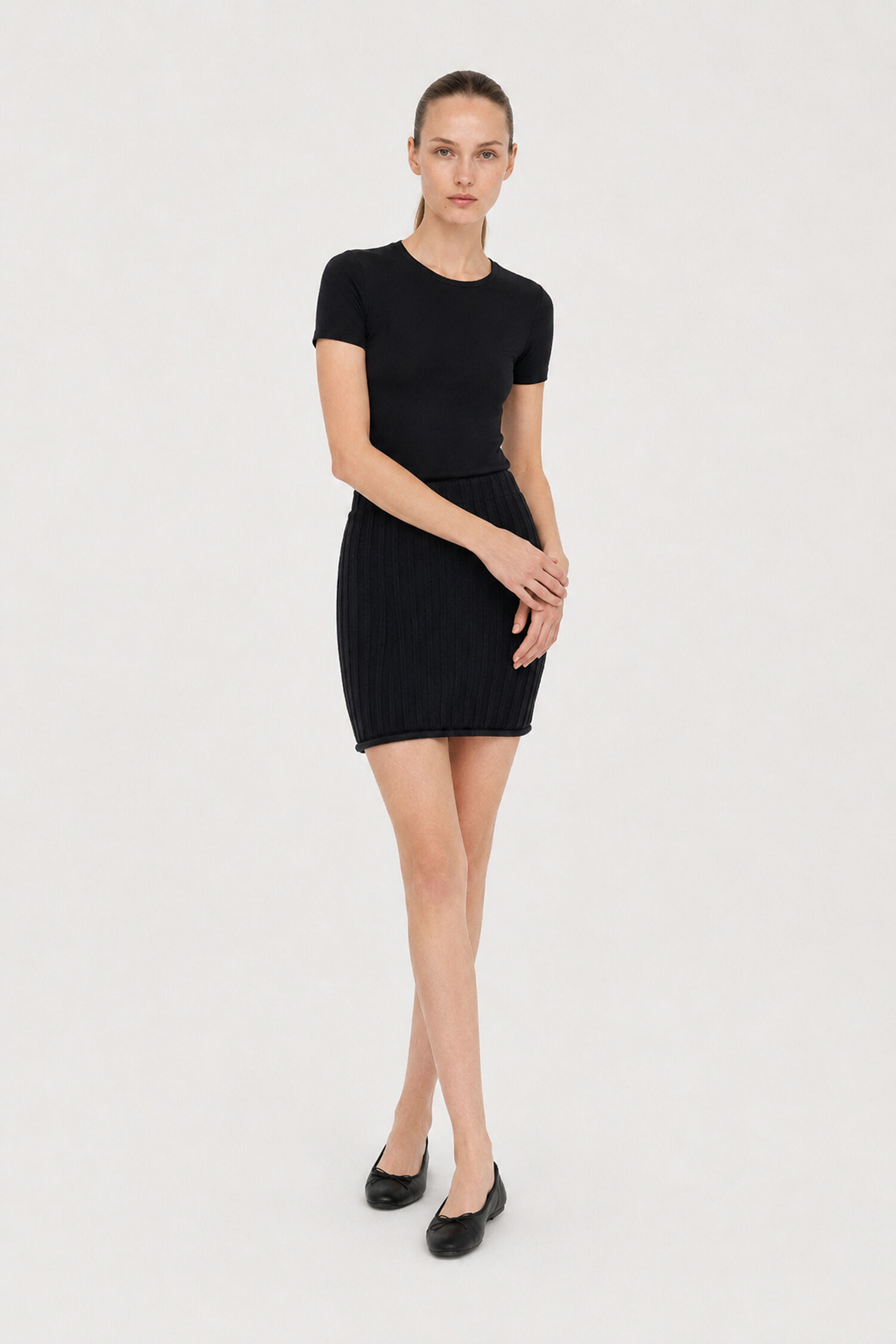Cotton Rib Knit Skirt