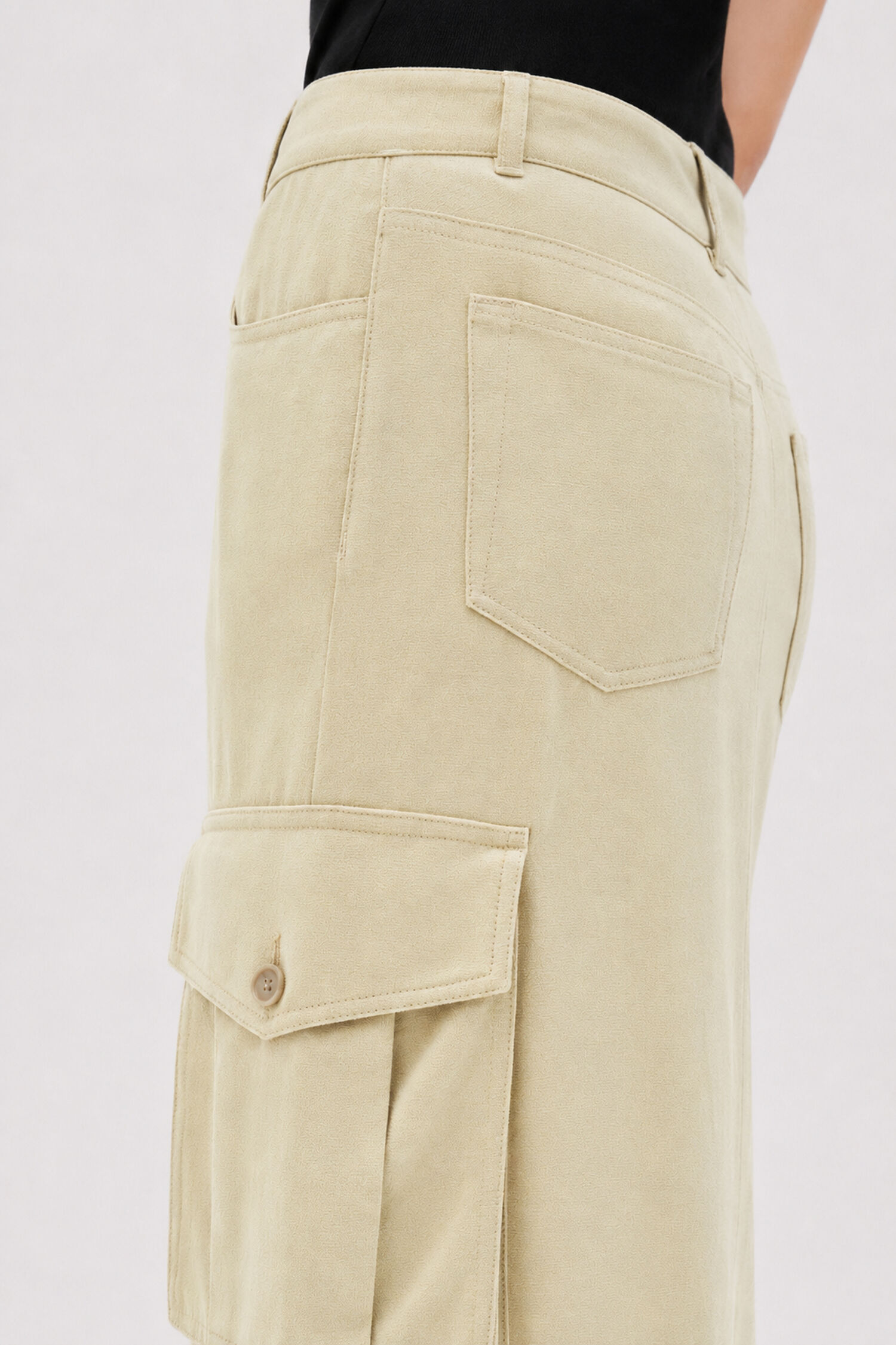 Re:Sourced Crepe Cargo Skirt