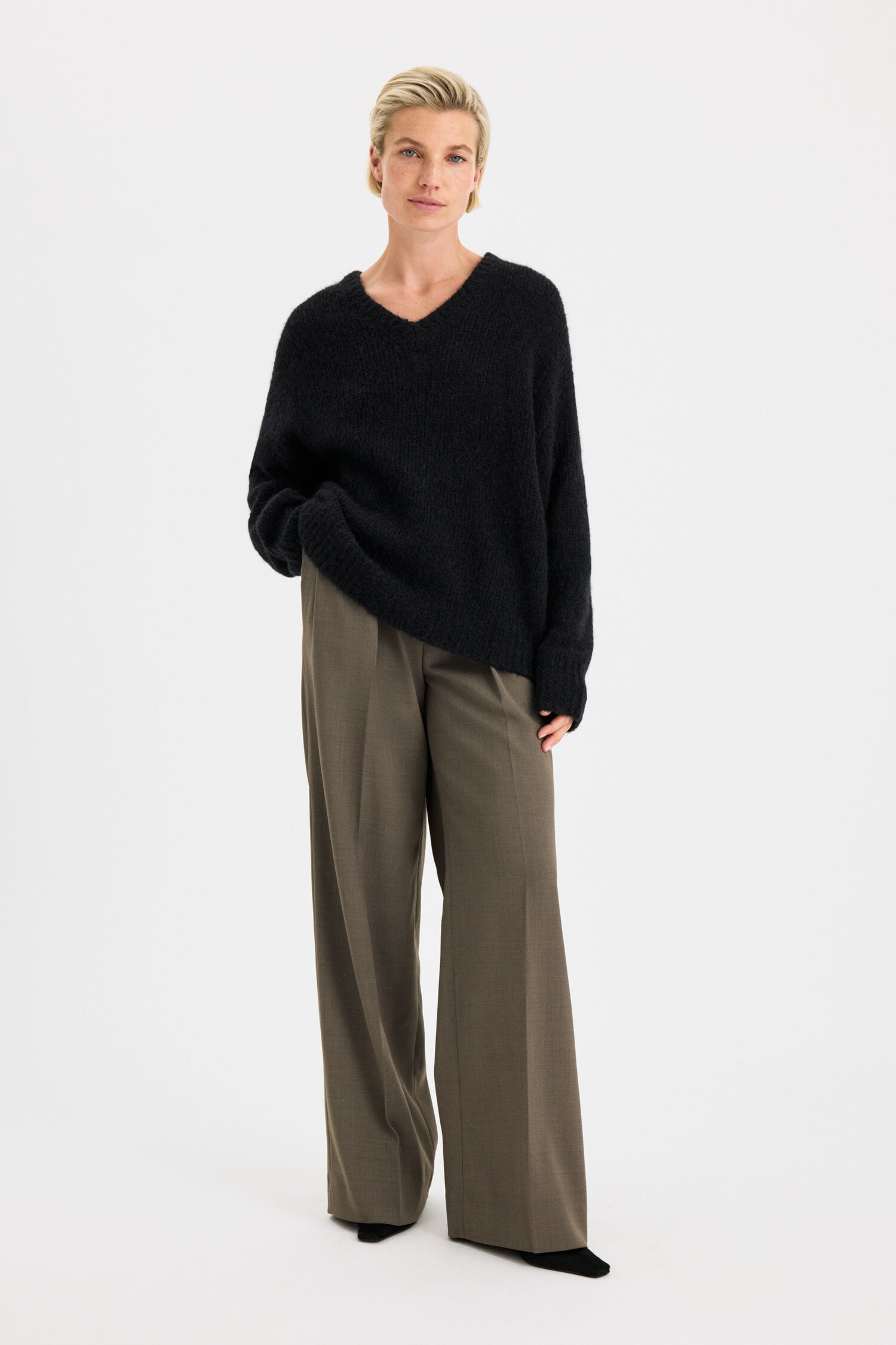 Hairy Alpaca V-Neck Sweater
