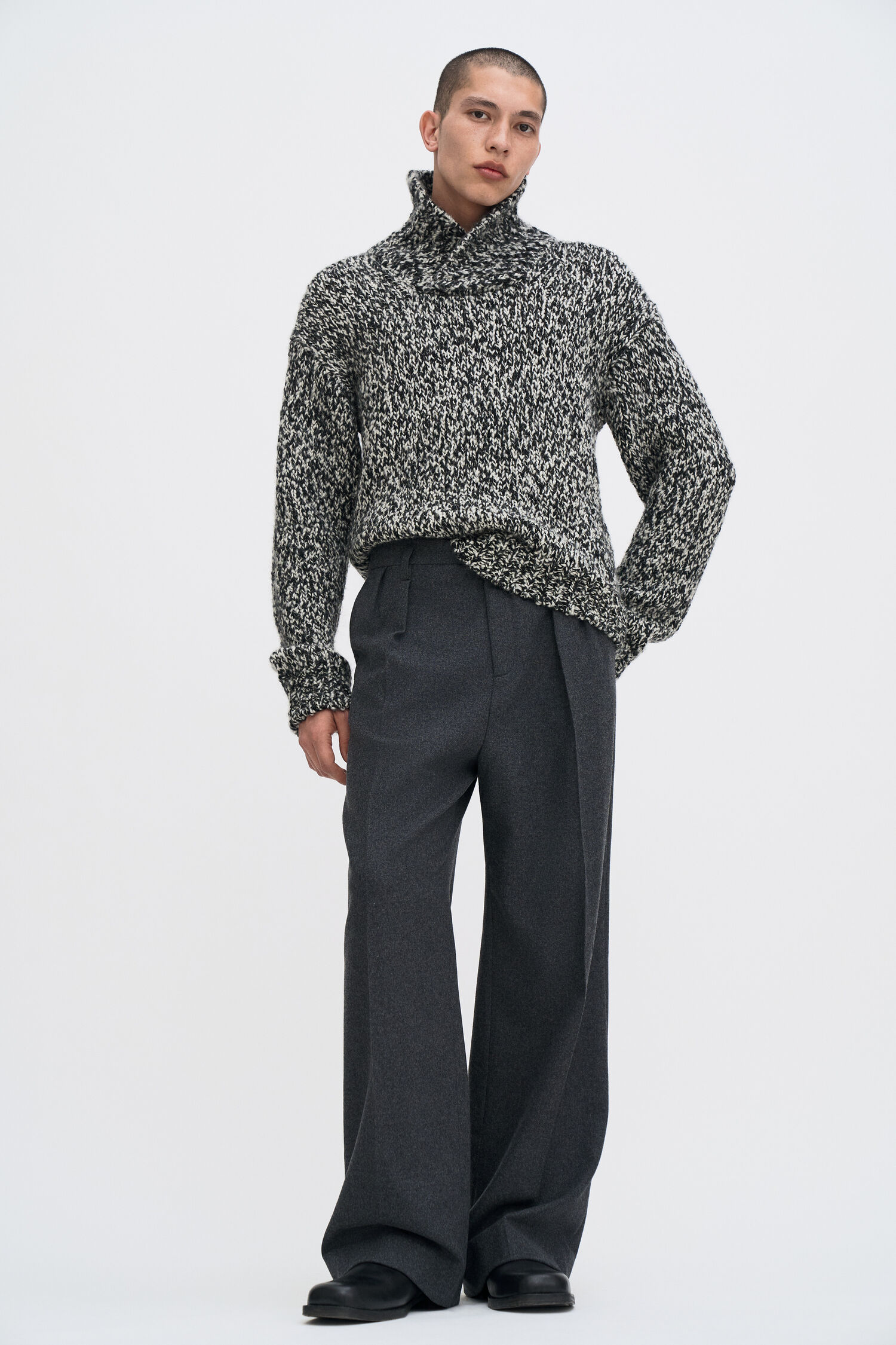 Shawl Collar Moulin&eacute; Sweater