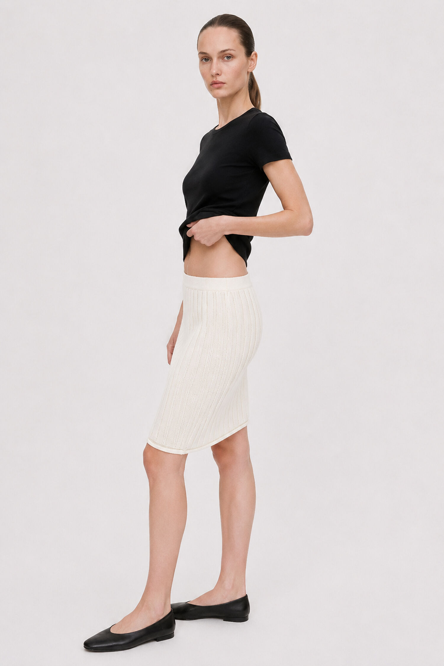 Cotton Rib Knit Skirt